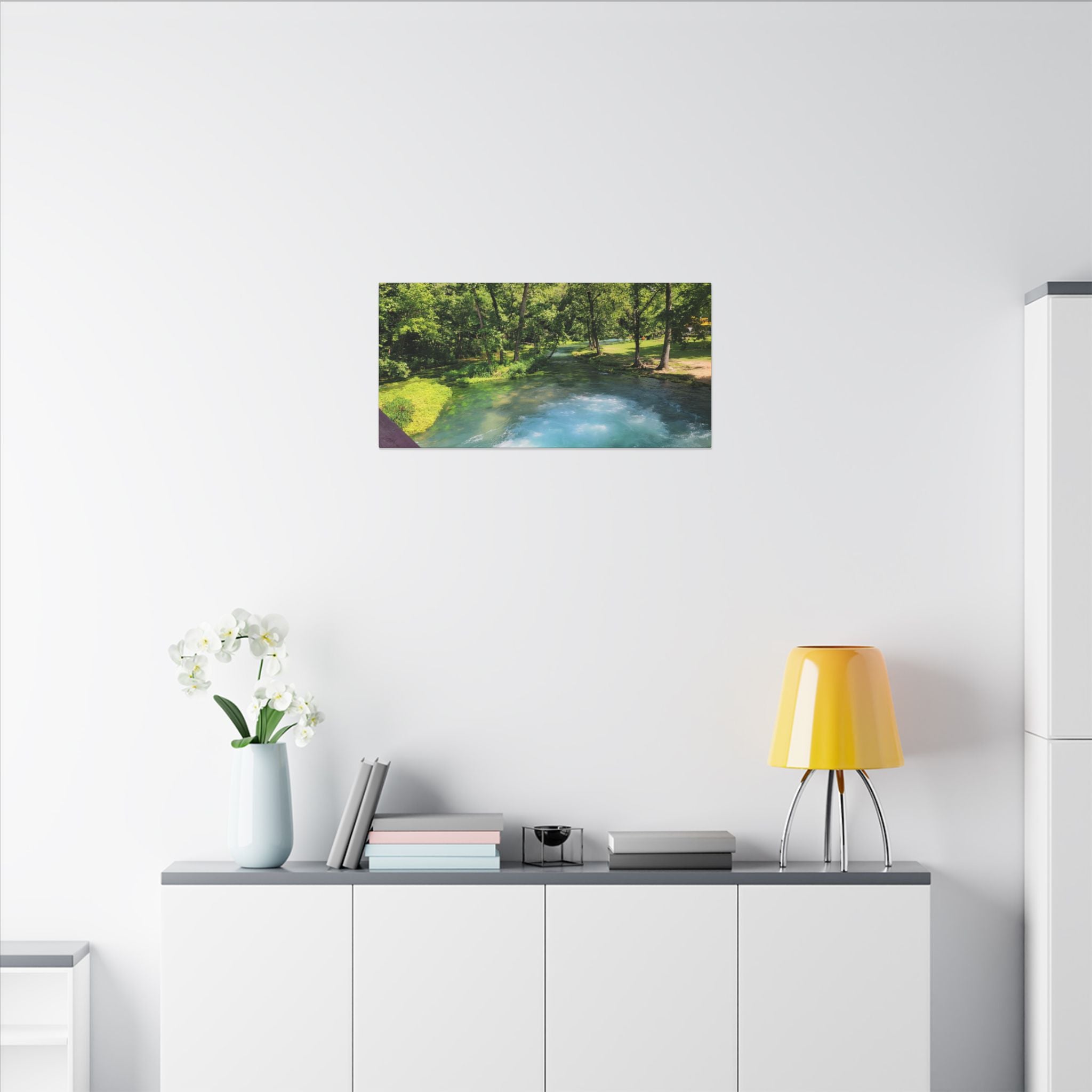 Spring River Landscape Matte Canvas