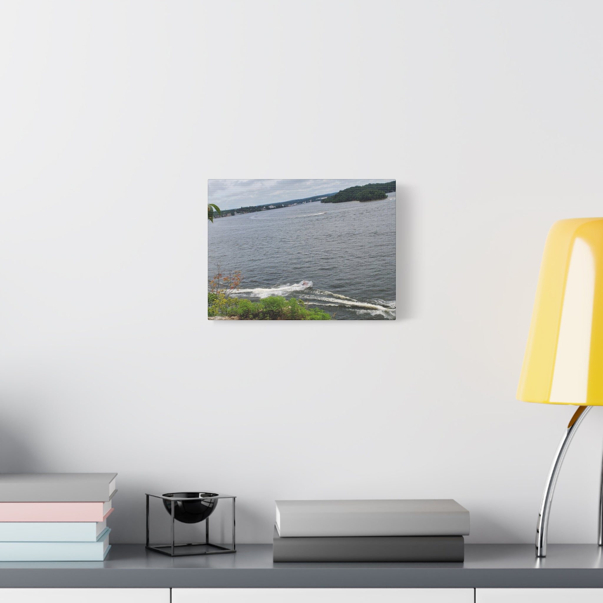 Lake View Speedboat Canvas