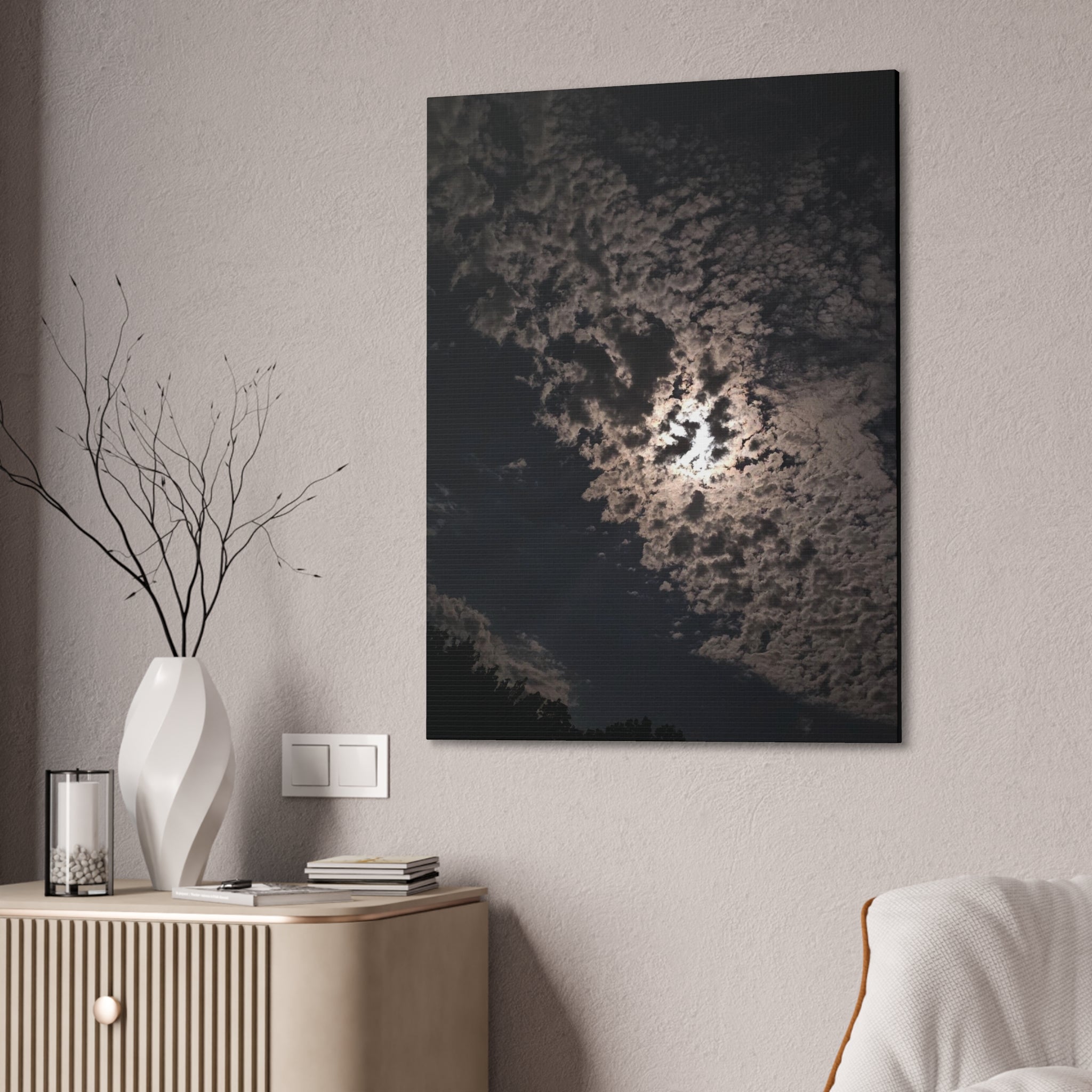 Moonlit Cloudscape Canvas