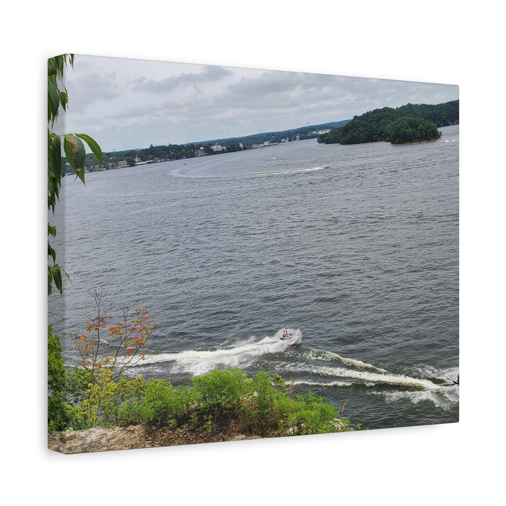 Lake View Speedboat Canvas