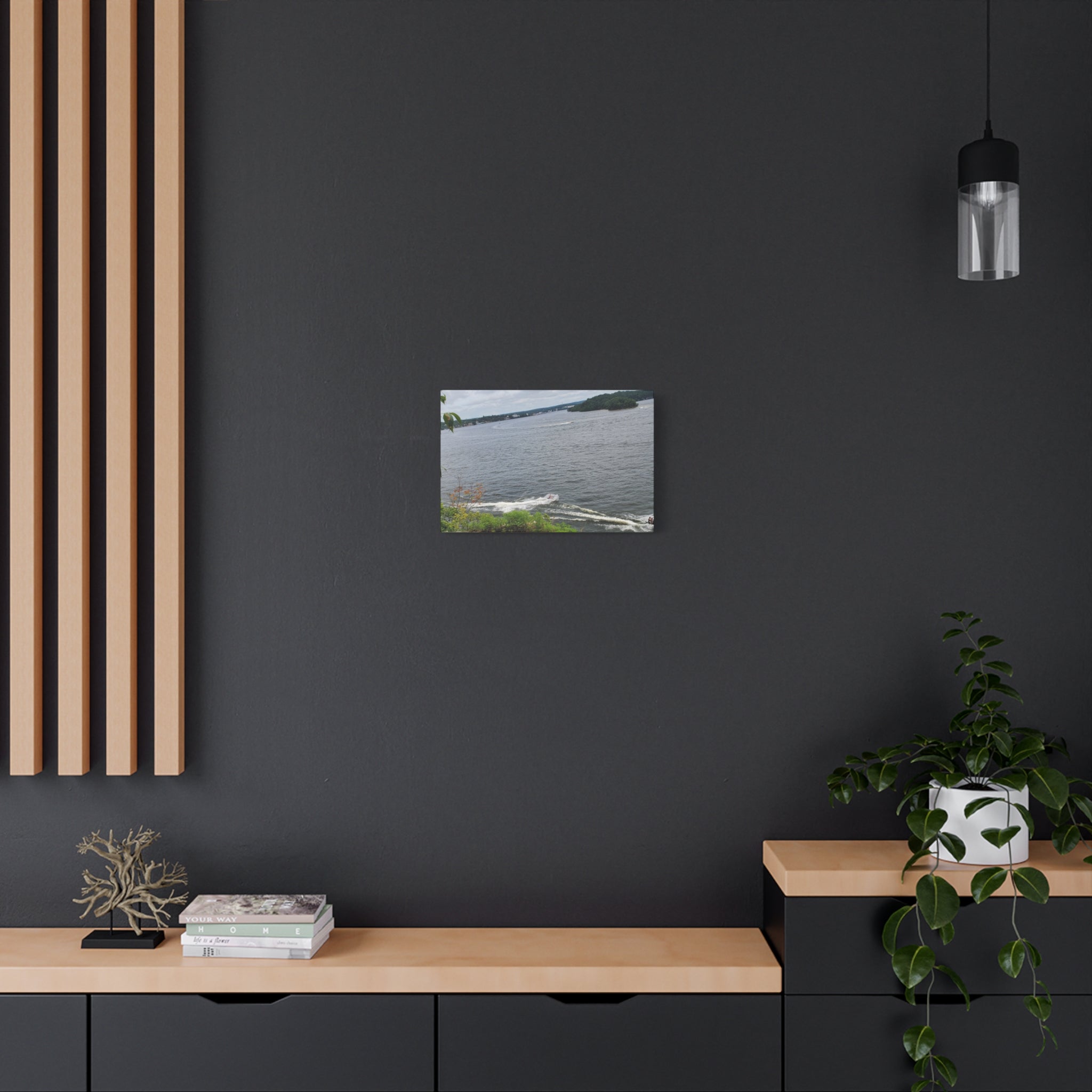 Lake View Speedboat Canvas