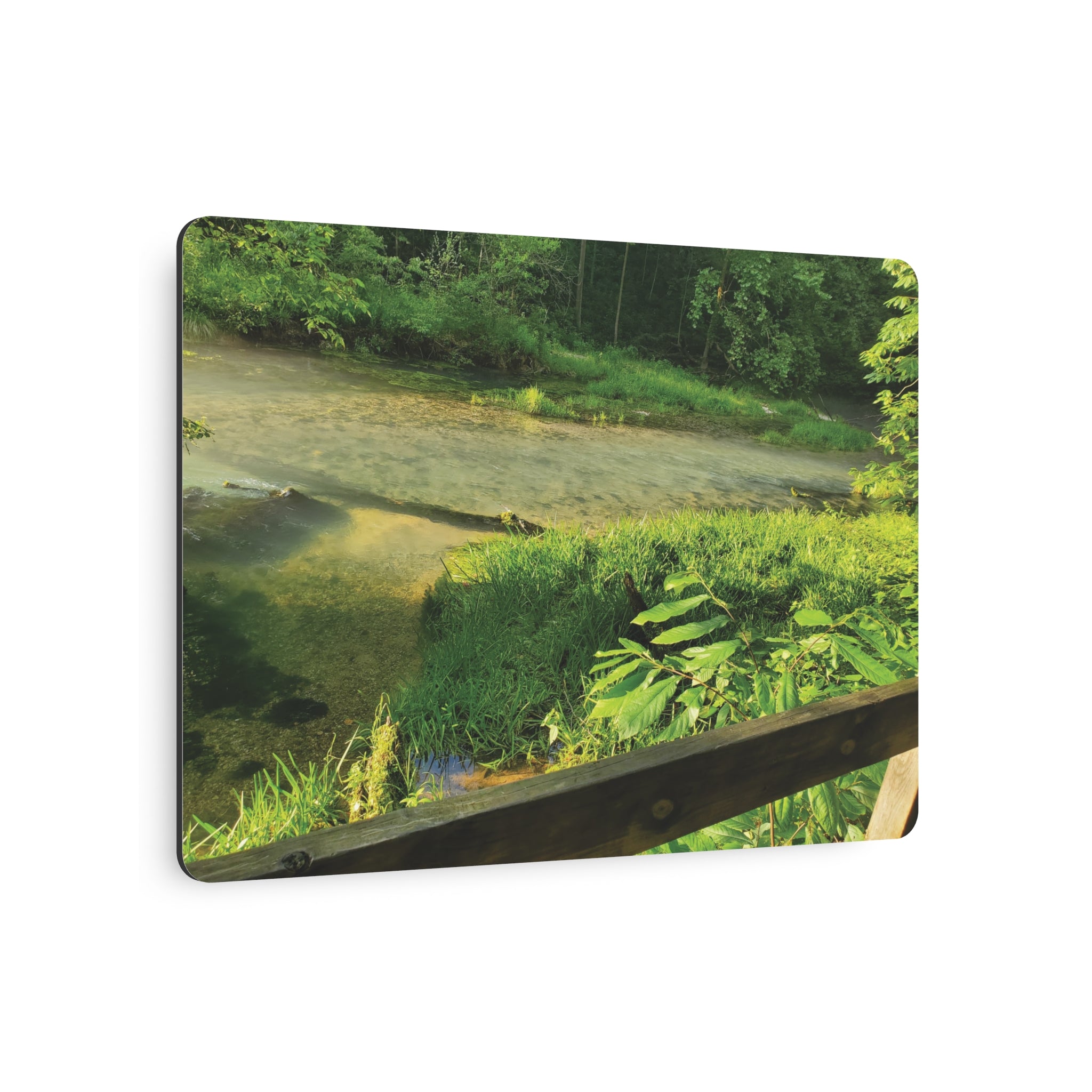 Riverfront Cabin Nature Photo Wall Plaque Metal Art Sign