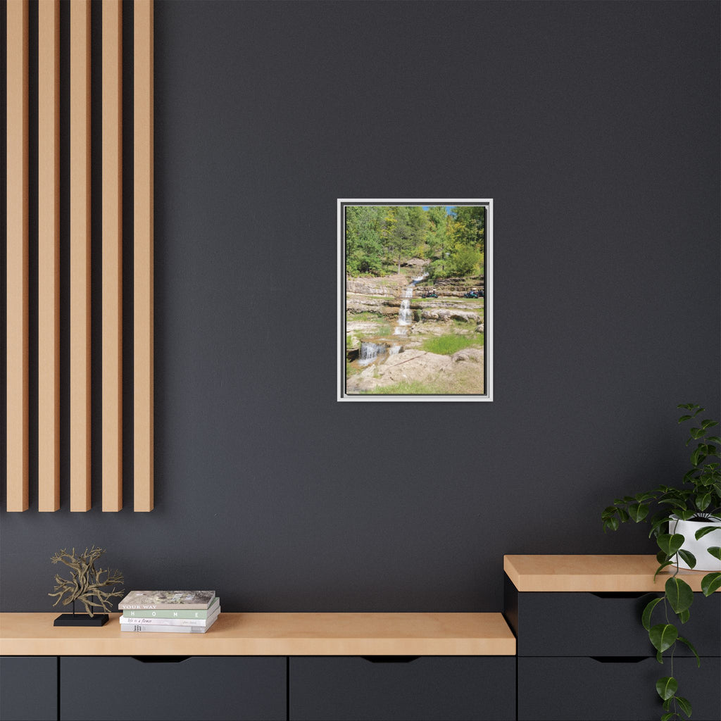 Waterfall Landscape Ozark Missouri Matte Canvas Framed Print