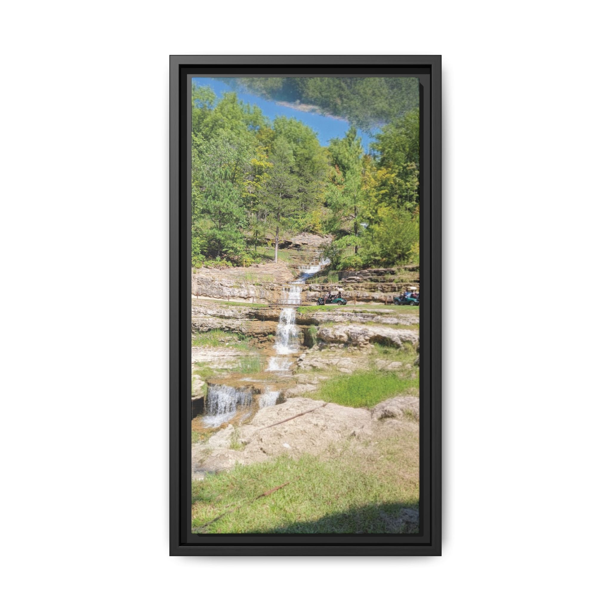Waterfall Landscape Ozark Missouri Matte Canvas Framed Print