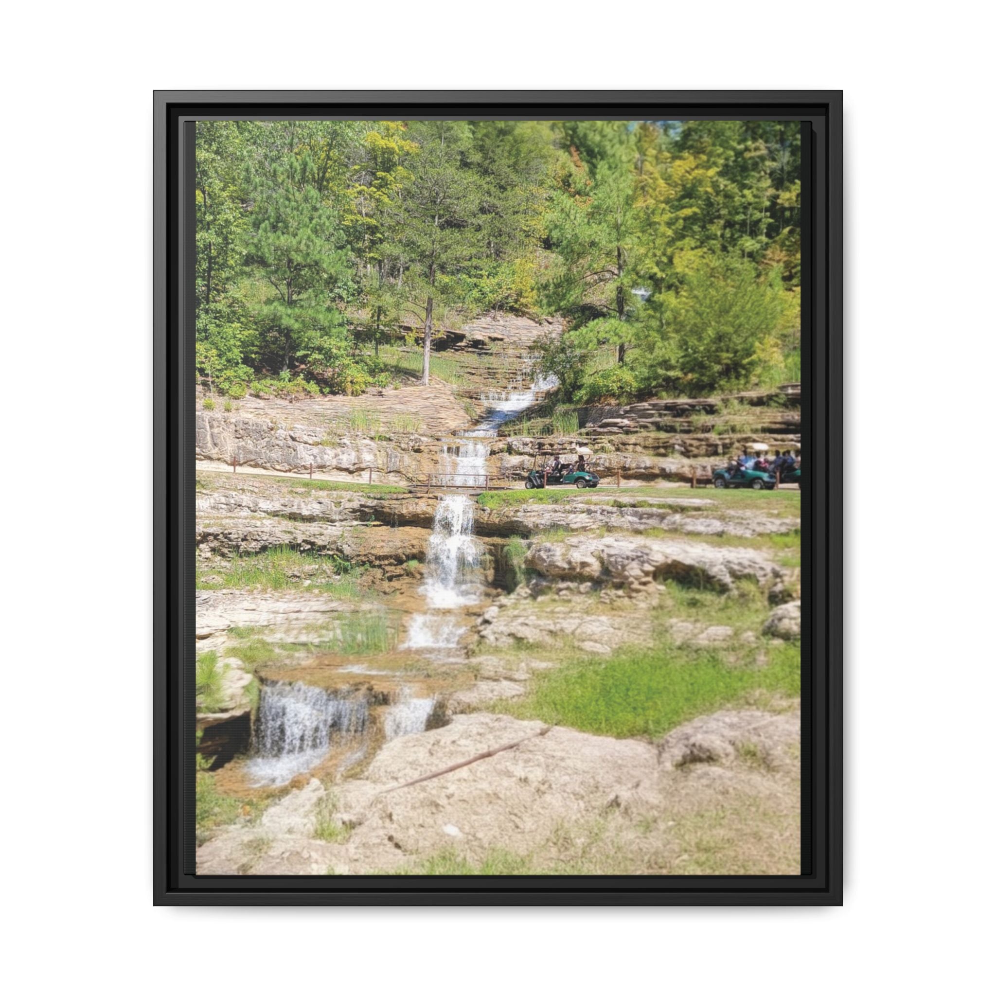 Waterfall Landscape Ozark Missouri Matte Canvas Framed Print