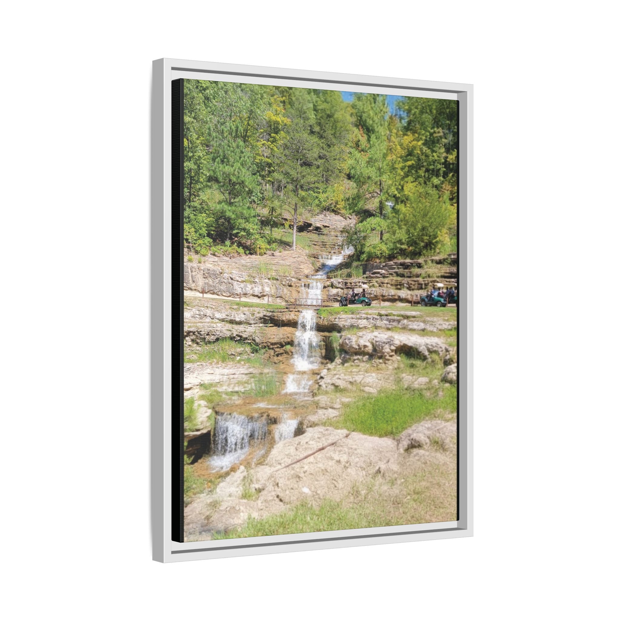 Waterfall Landscape Ozark Missouri Matte Canvas Framed Print