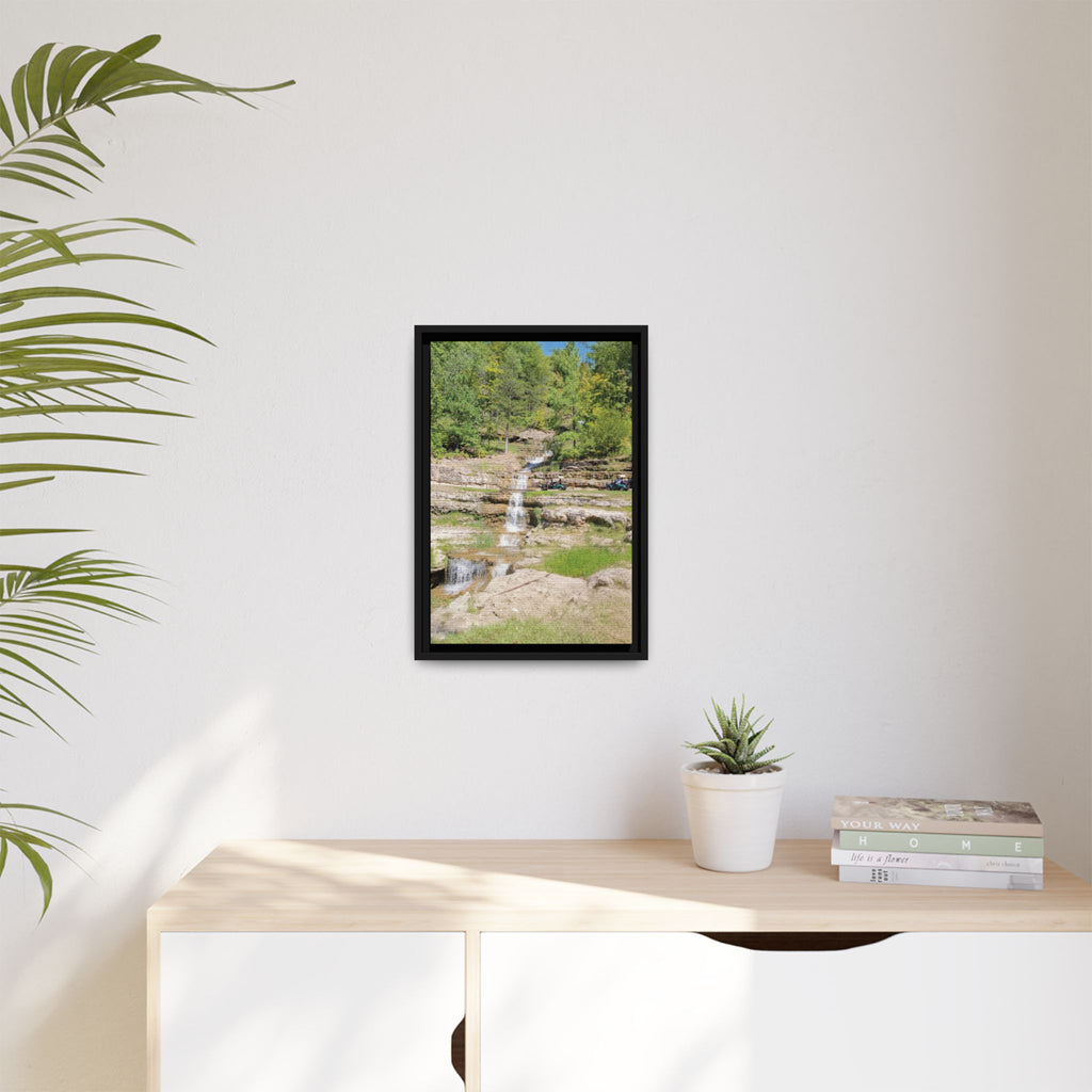 Waterfall Landscape Ozark Missouri Matte Canvas Framed Print
