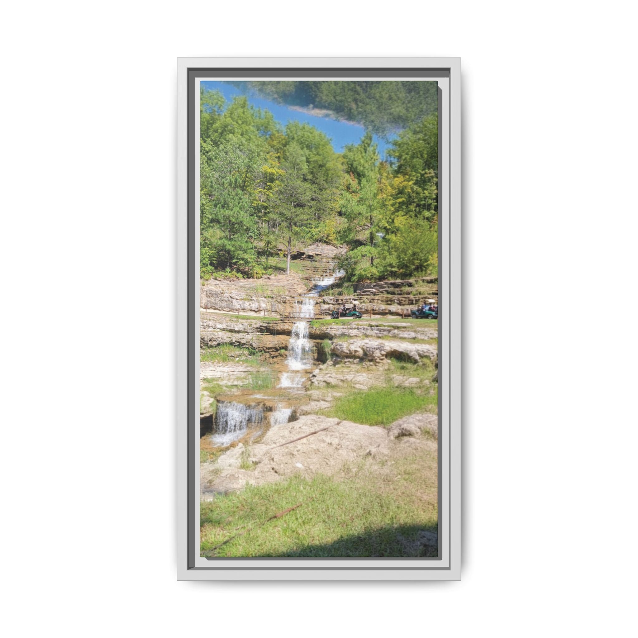 Waterfall Landscape Ozark Missouri Matte Canvas Framed Print