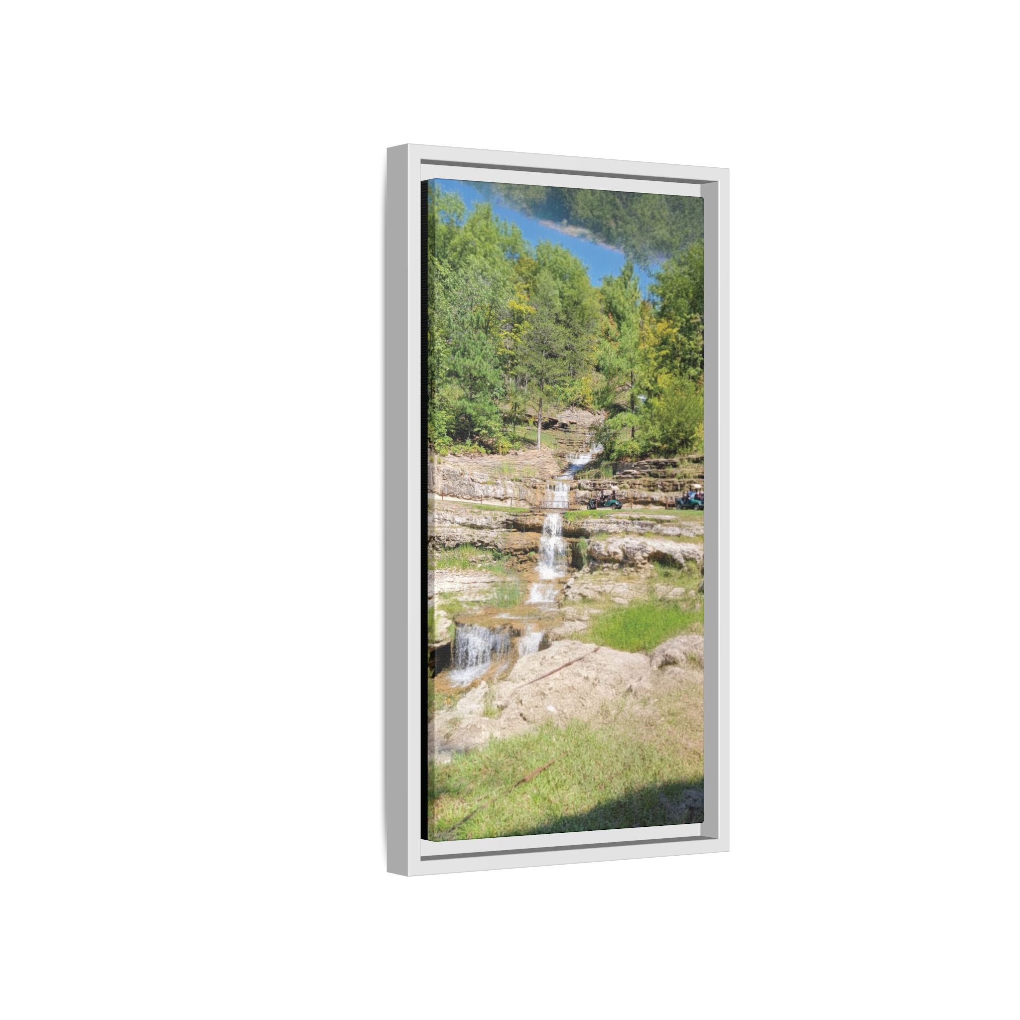 Waterfall Landscape Ozark Missouri Matte Canvas Framed Print