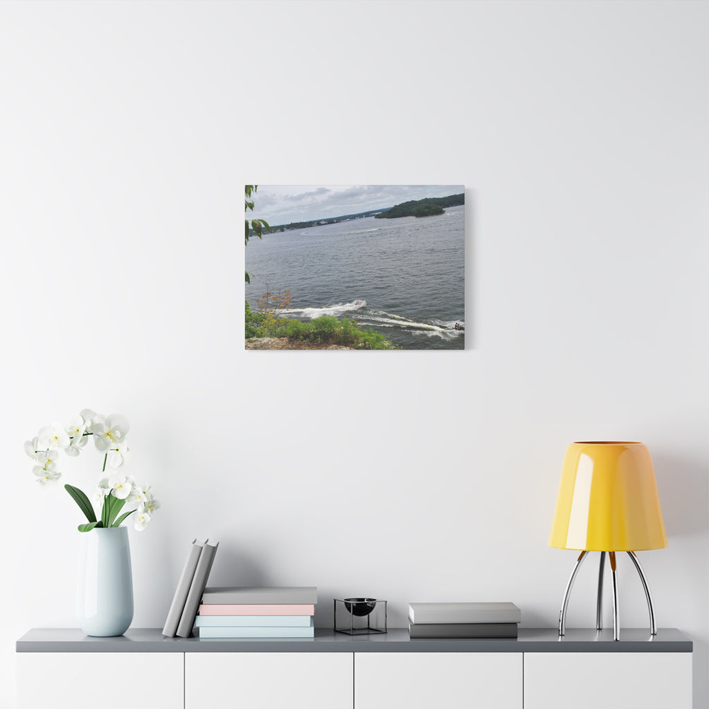 Lake View Speedboat Canvas
