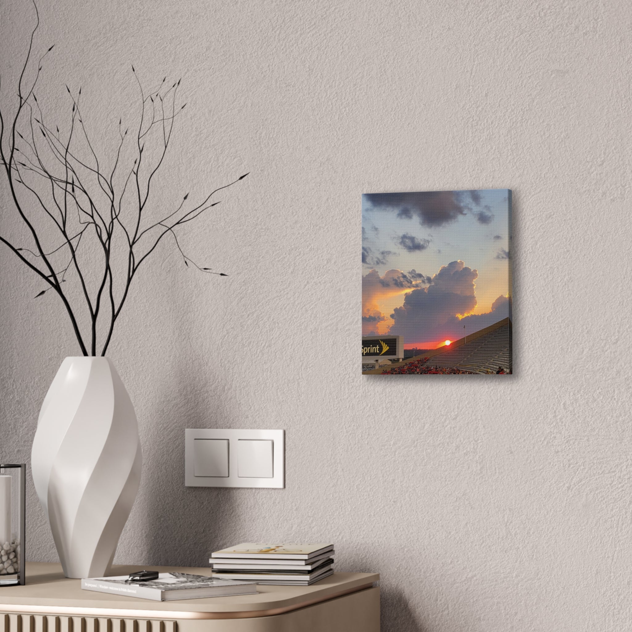Stadium Sunset Canvas Stretched | Sunset Photo Wall Art