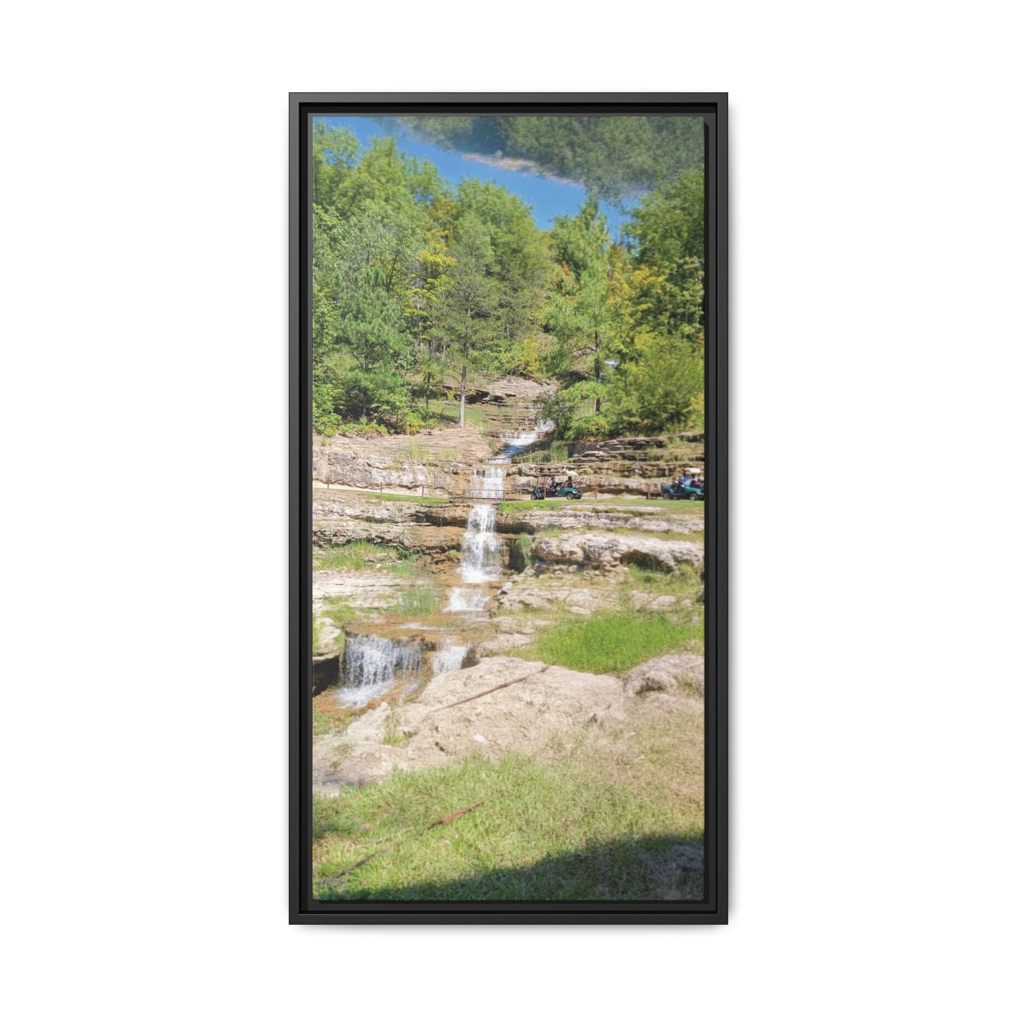 Waterfall Landscape Ozark Missouri Matte Canvas Framed Print