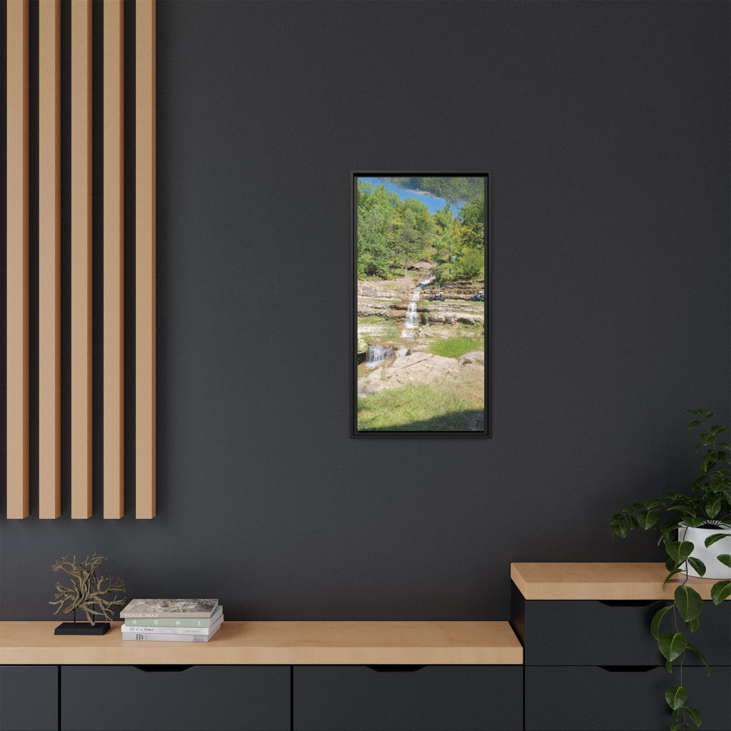 Waterfall Landscape Ozark Missouri Matte Canvas Framed Print