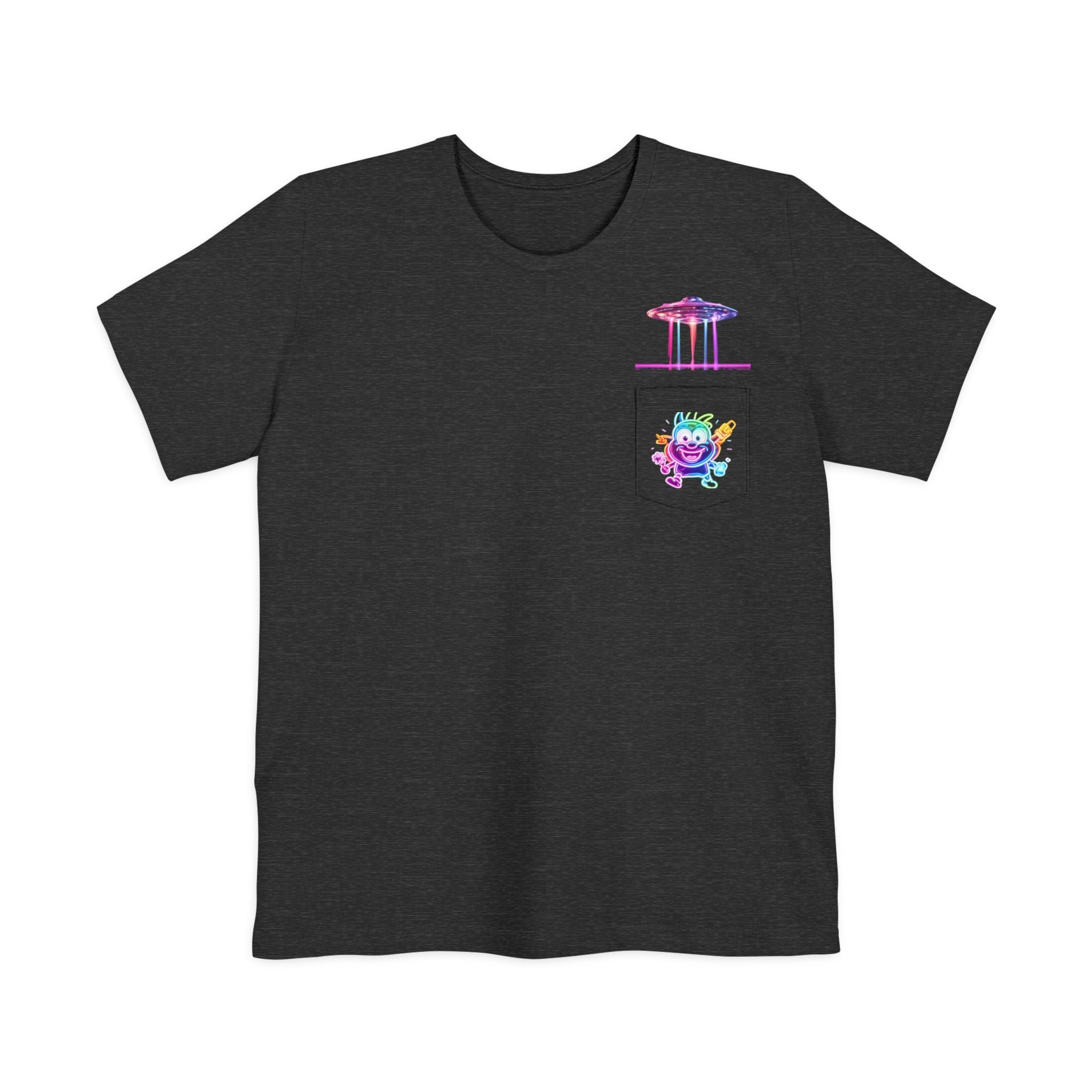 Neon Alien Character Pocket Tee | T-Shirt