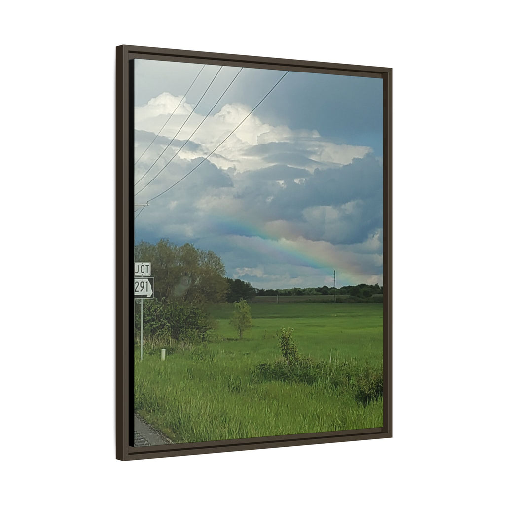 Rainbow Over Countryside Matte Canvas Framed
