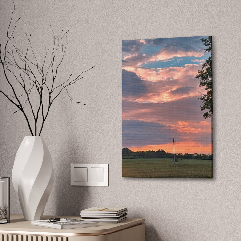Pink Sunset Sky Canvas