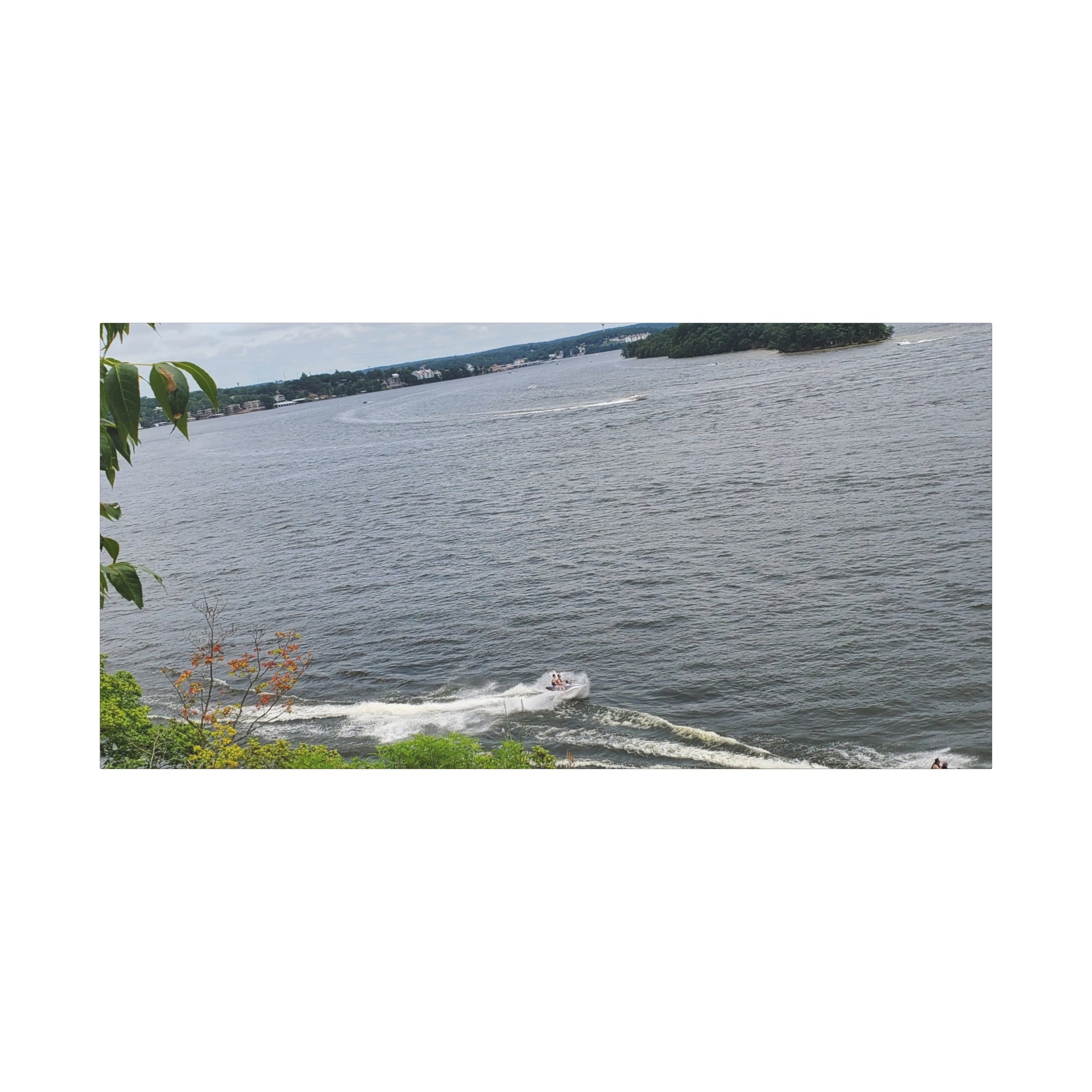 Lake View Speedboat Canvas