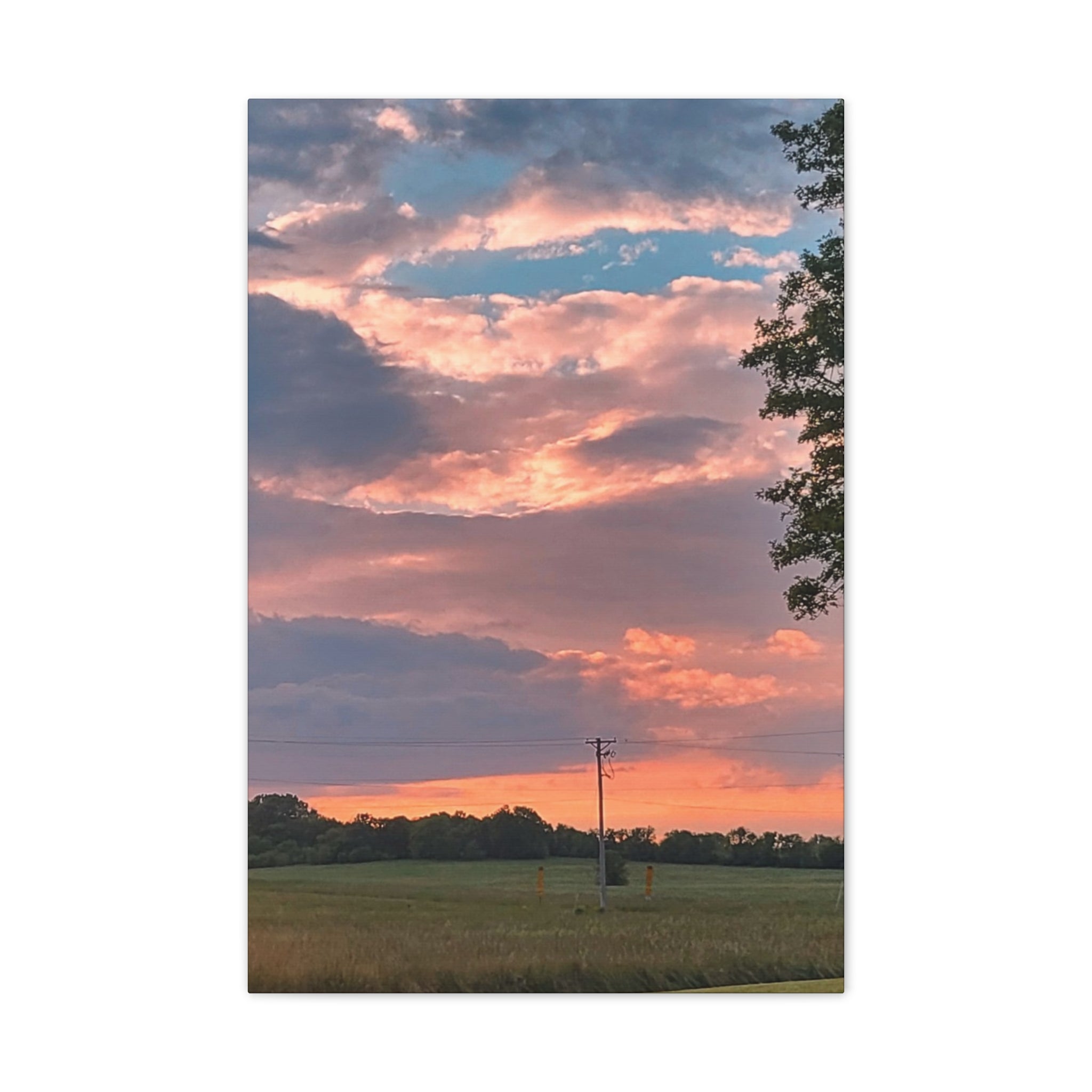 Pink Sunset Sky Canvas