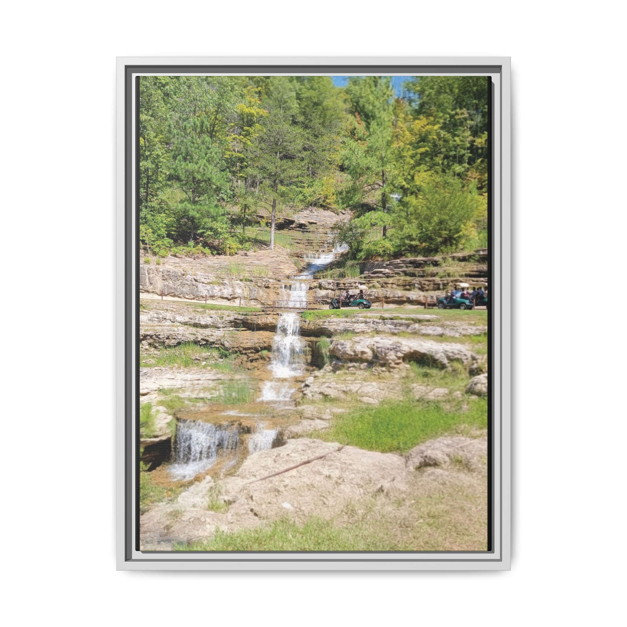 Waterfall Landscape Ozark Missouri Matte Canvas Framed Print