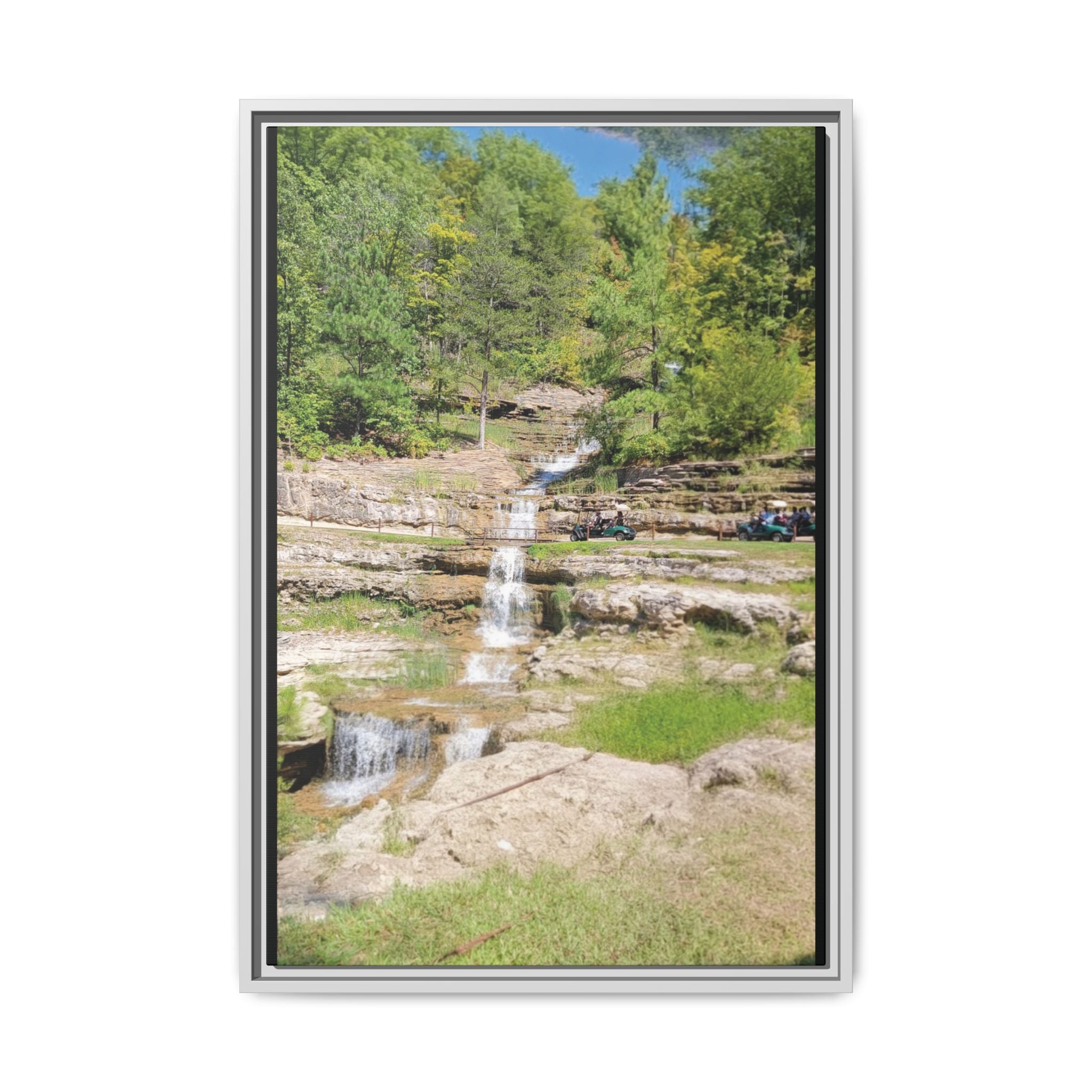 Waterfall Landscape Ozark Missouri Matte Canvas Framed Print
