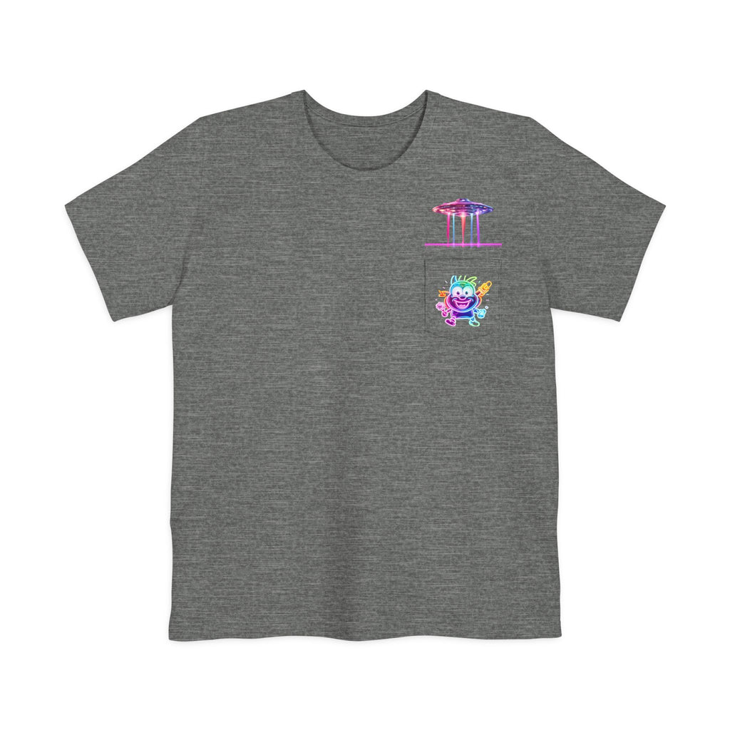 Neon Alien Character Pocket Tee | T-Shirt