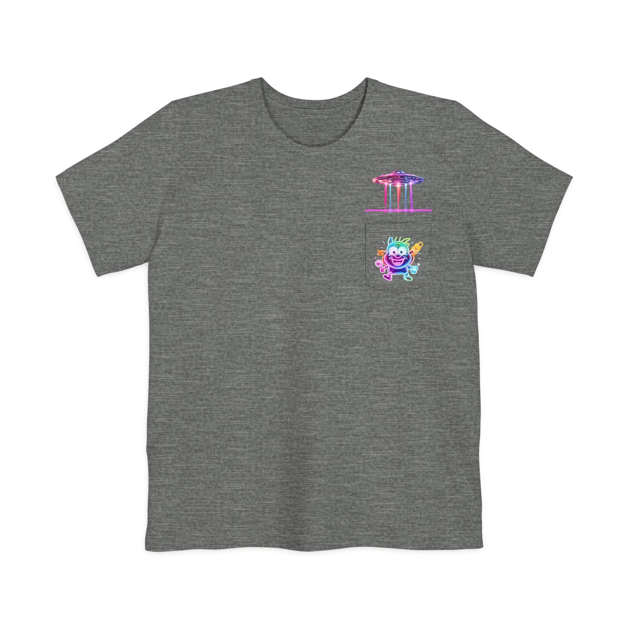 Neon Alien Character Pocket Tee | T-Shirt