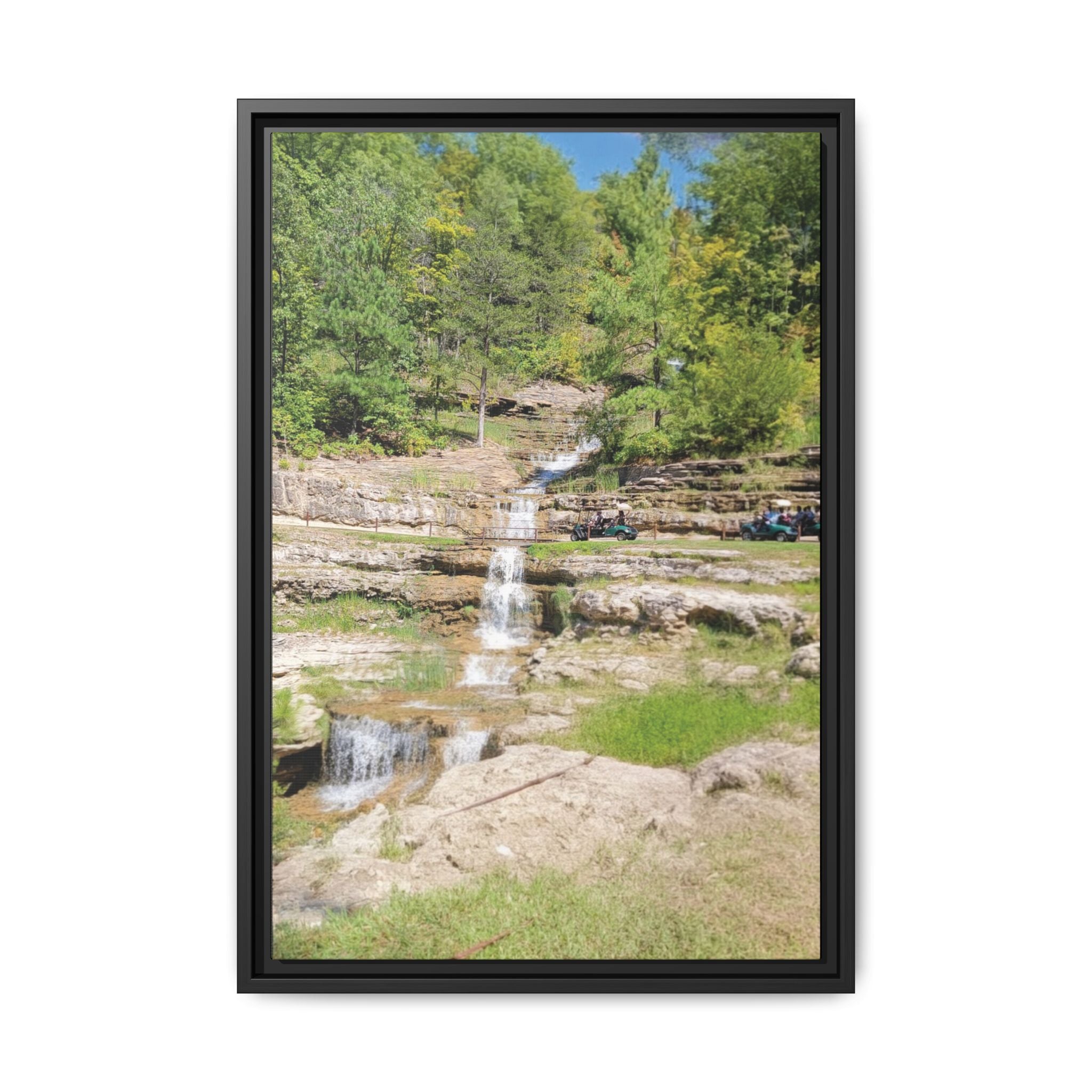 Waterfall Landscape Ozark Missouri Matte Canvas Framed Print