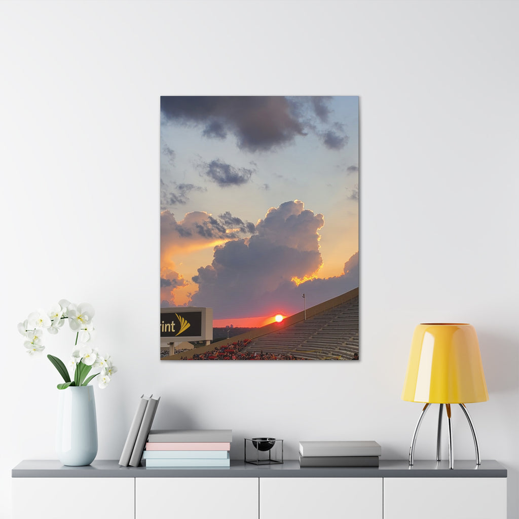 Stadium Sunset Canvas Stretched | Sunset Photo Wall Art