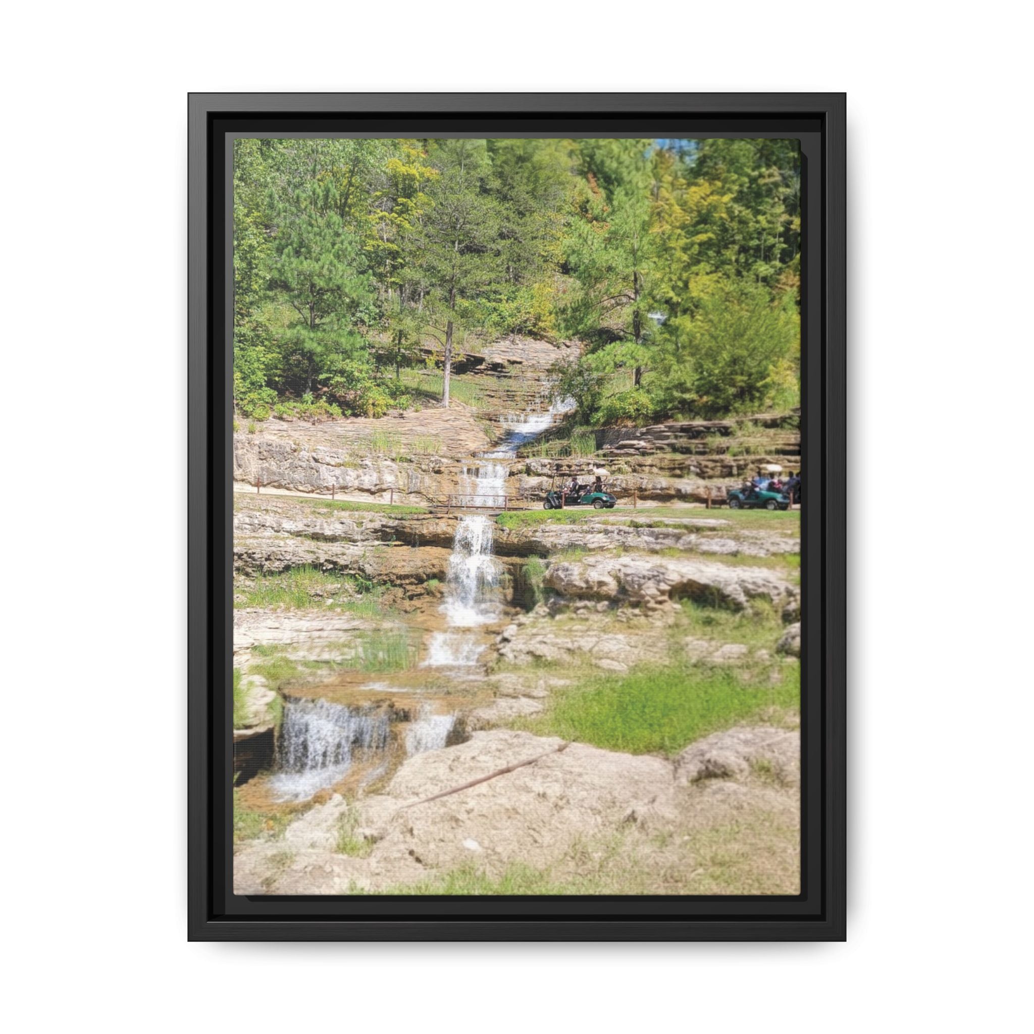 Waterfall Landscape Ozark Missouri Matte Canvas Framed Print