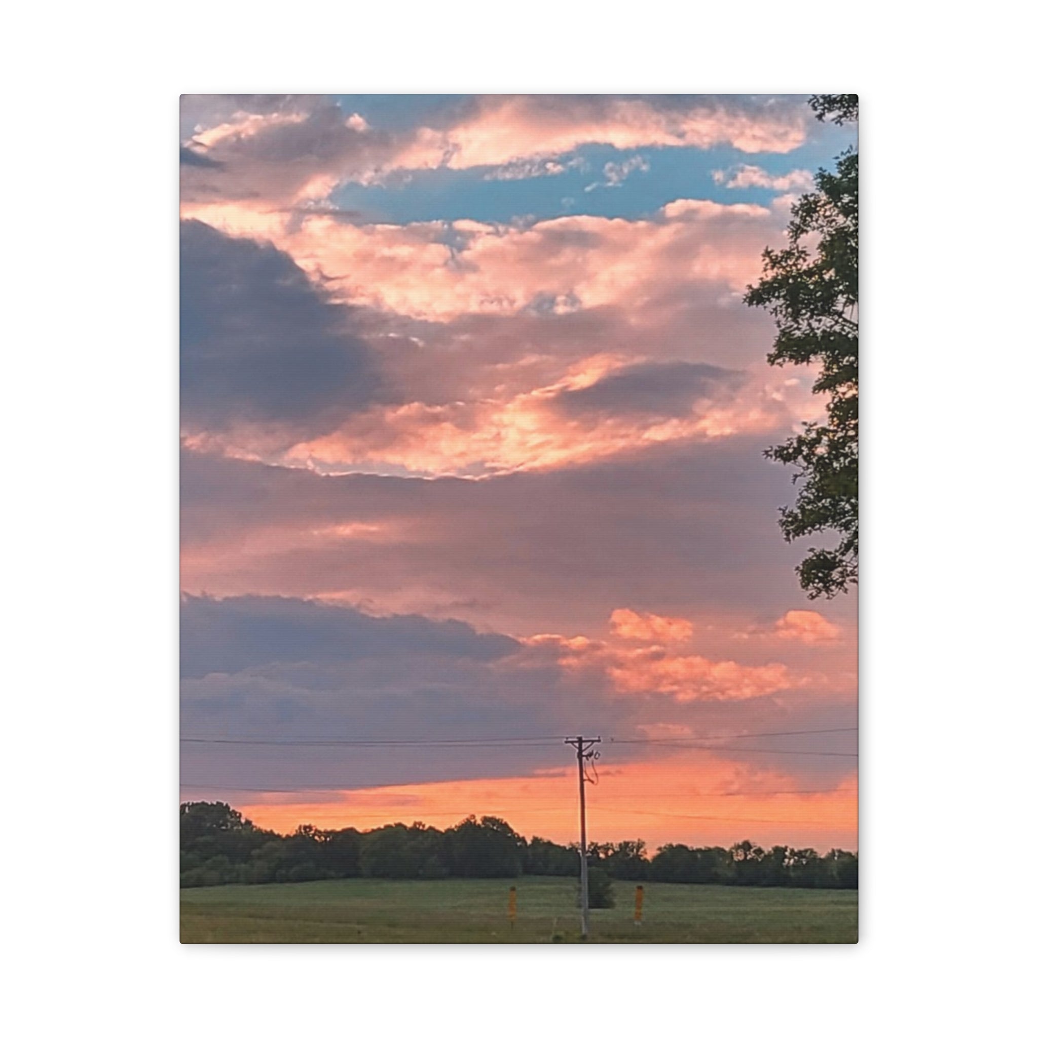 Pink Sunset Sky Canvas