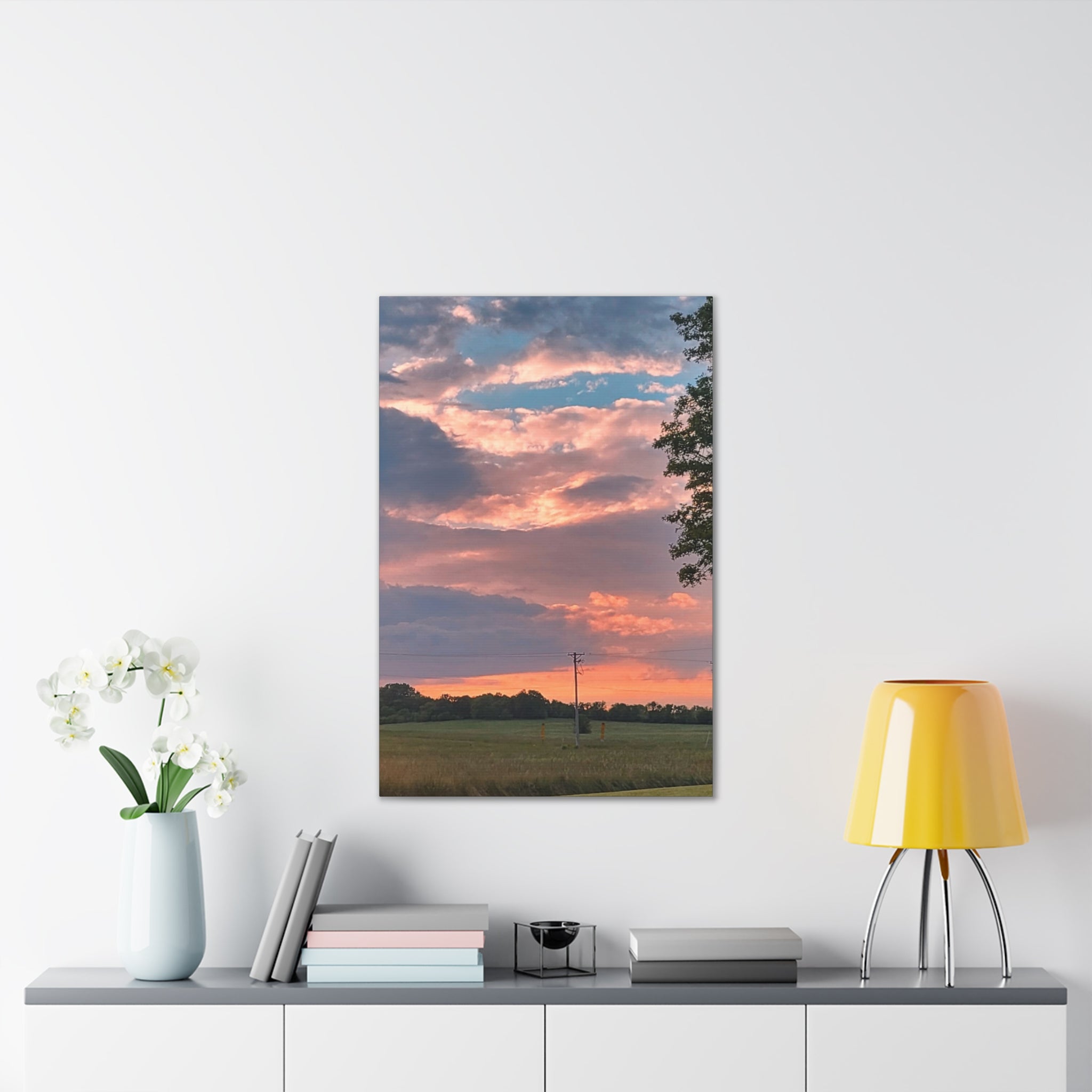 Pink Sunset Sky Canvas