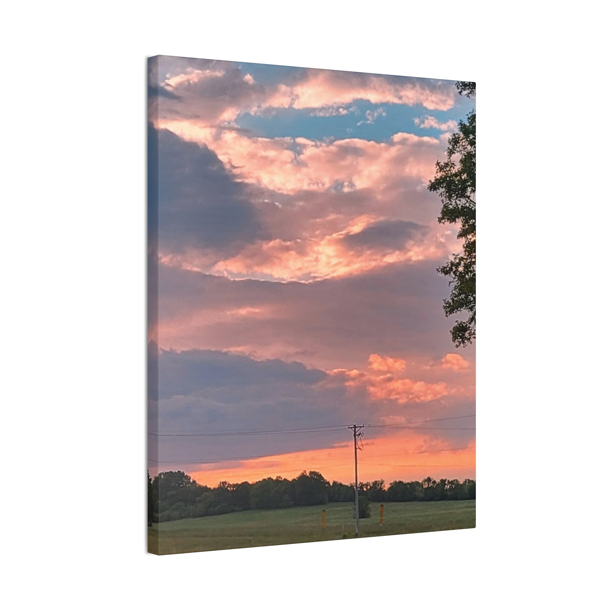 Pink Sunset Sky Canvas