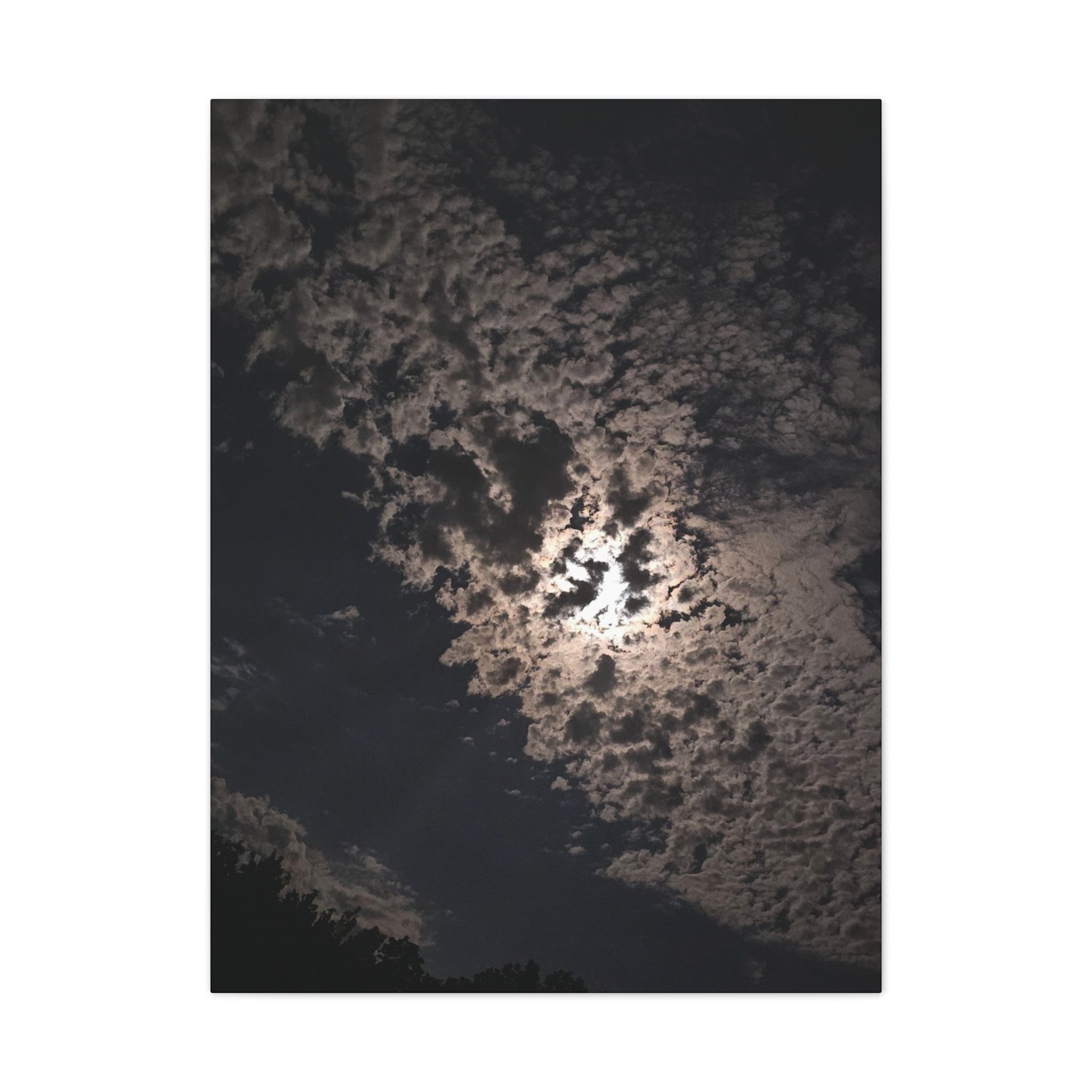 Moonlit Cloudscape Canvas