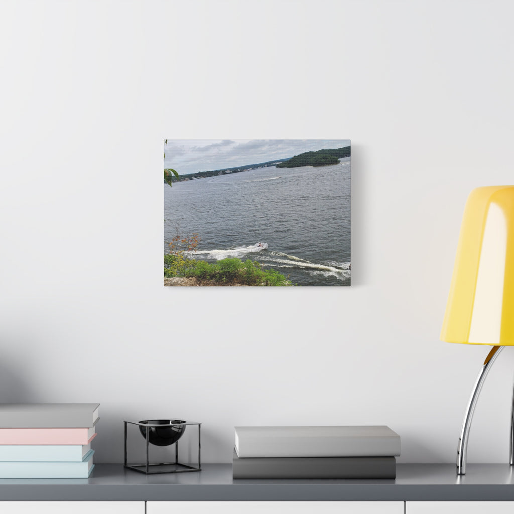 Lake View Speedboat Canvas