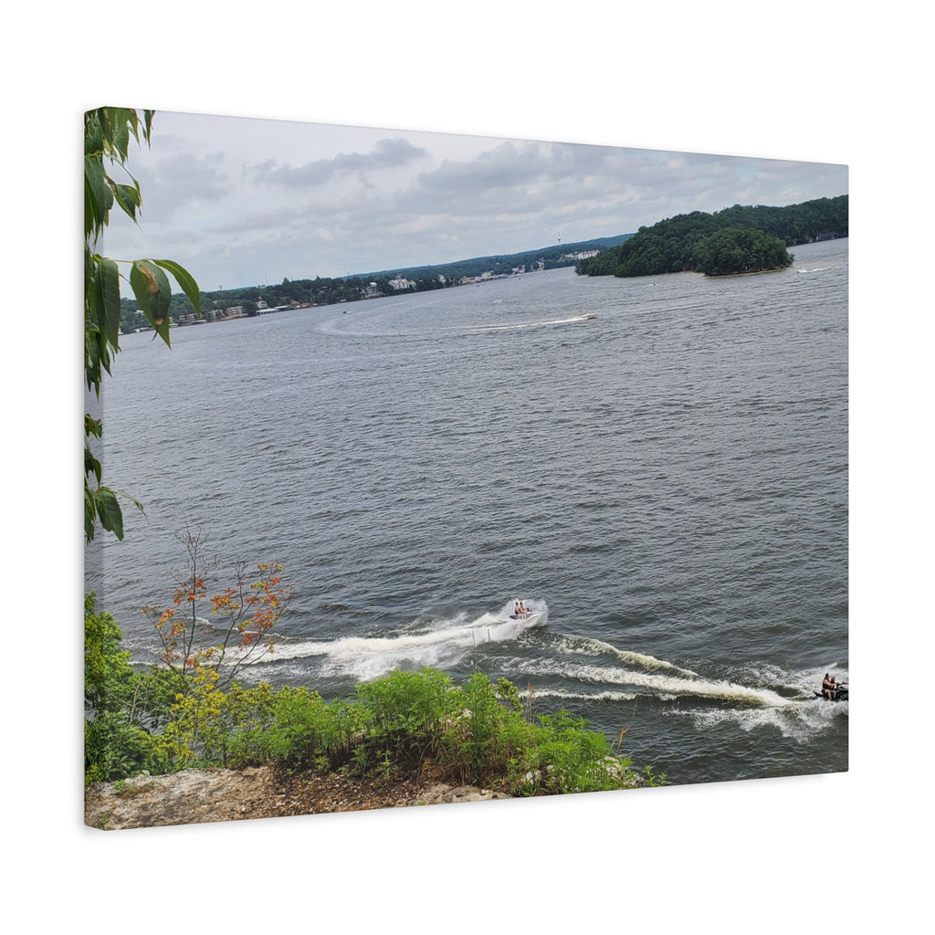 Lake View Speedboat Canvas