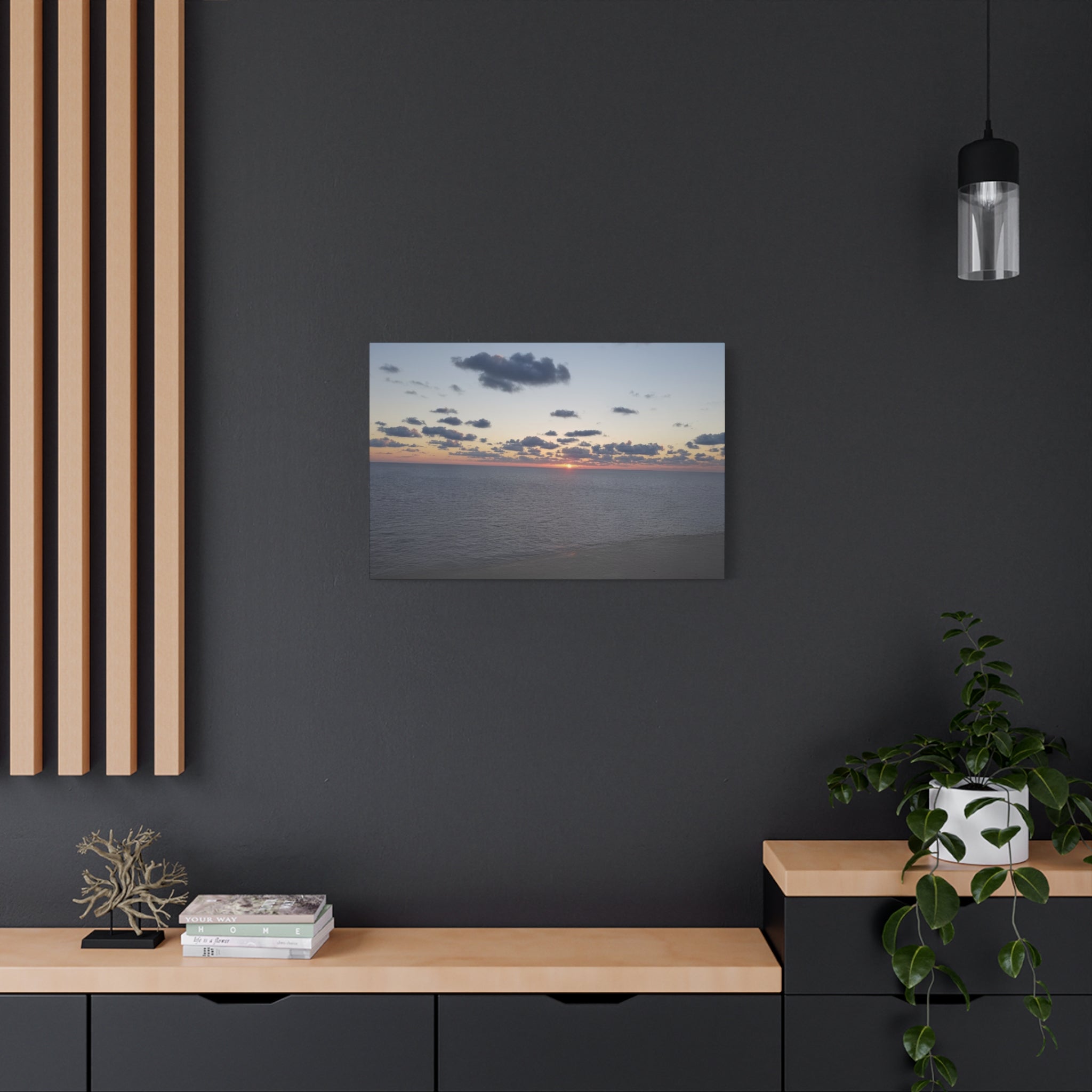 Ocean Sunset Canvas stretched Matte Wall Art