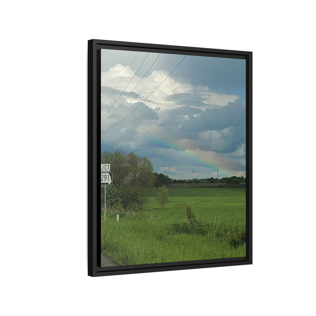 Rainbow Over Countryside Matte Canvas Framed