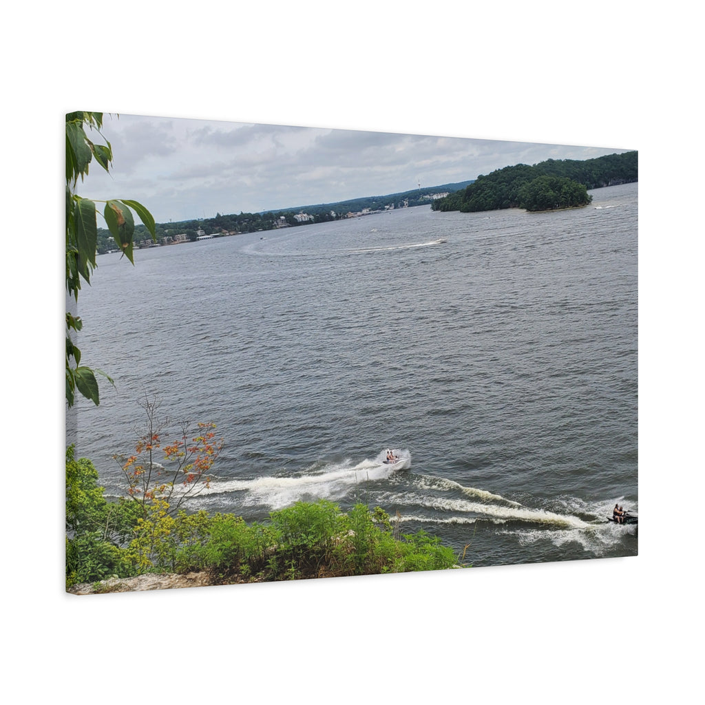 Lake View Speedboat Canvas