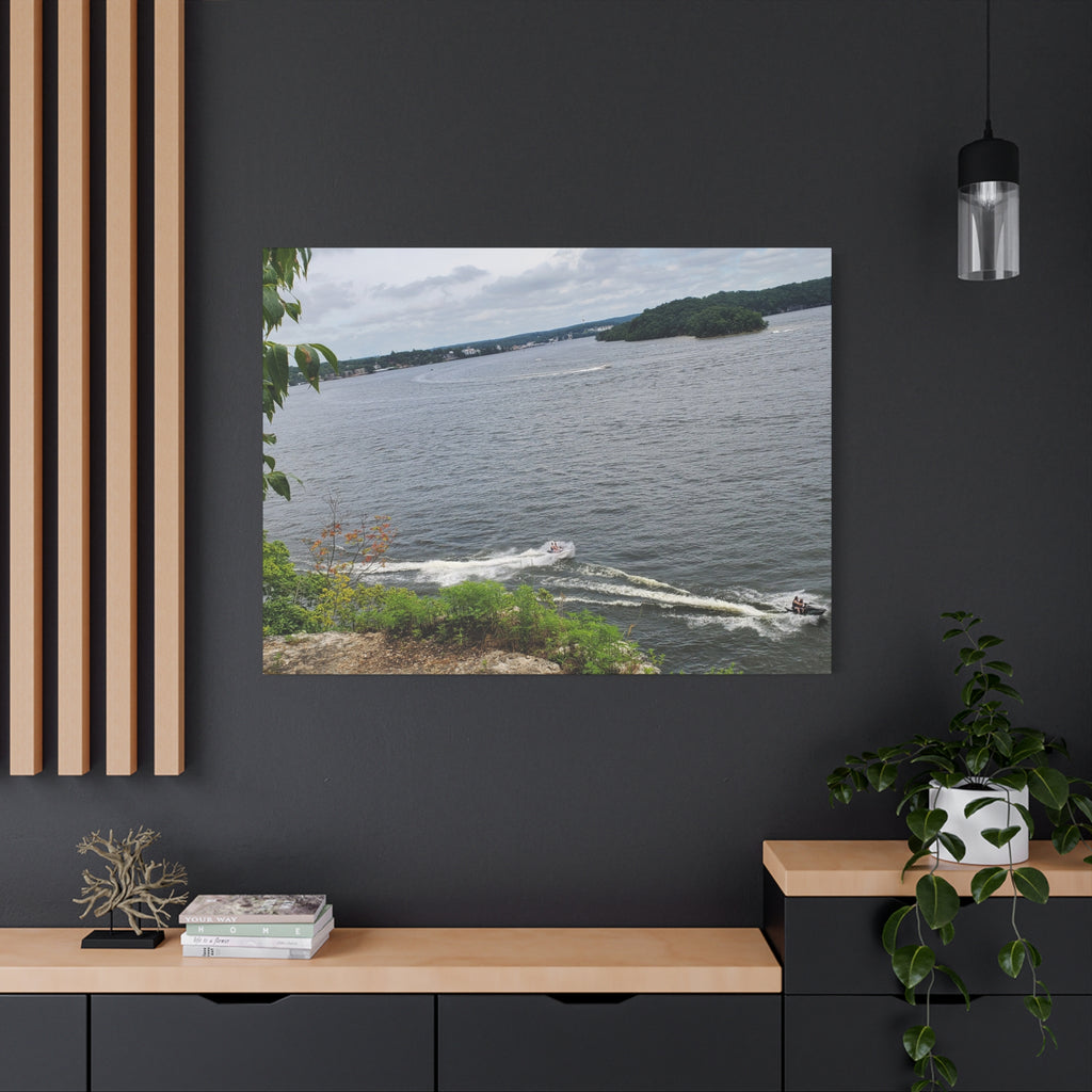 Lake View Speedboat Canvas
