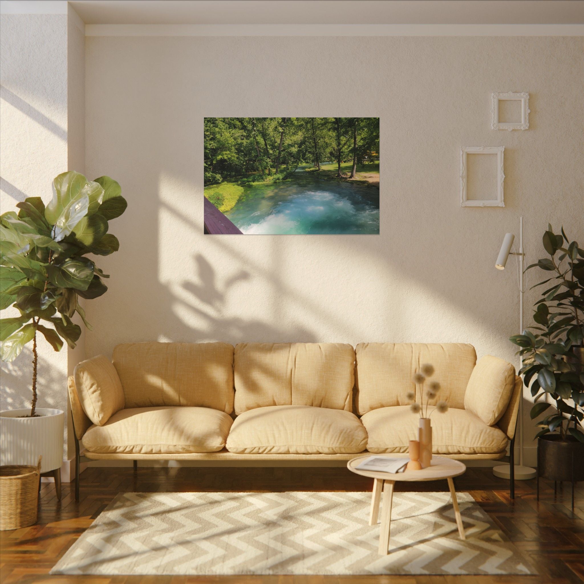 Spring River Landscape Matte Canvas