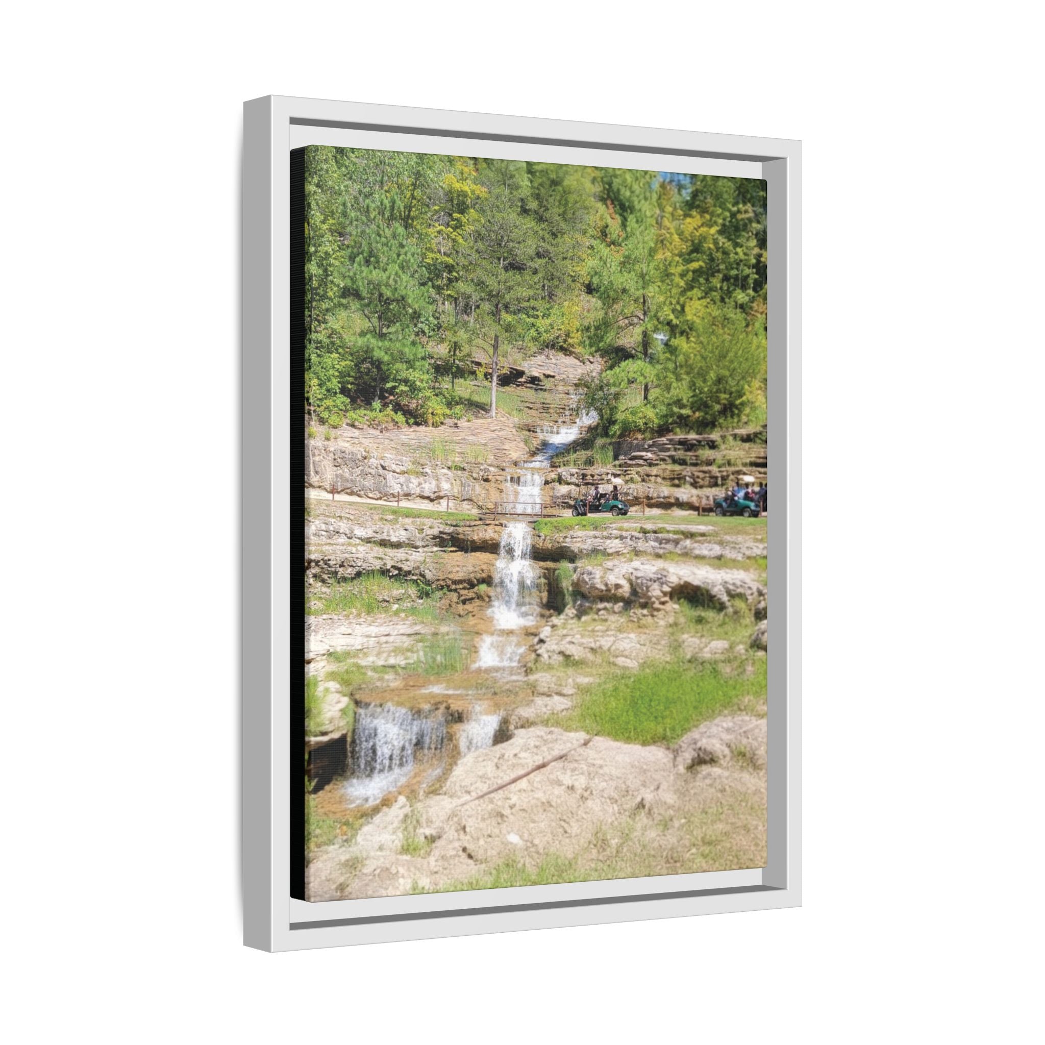 Waterfall Landscape Ozark Missouri Matte Canvas Framed Print