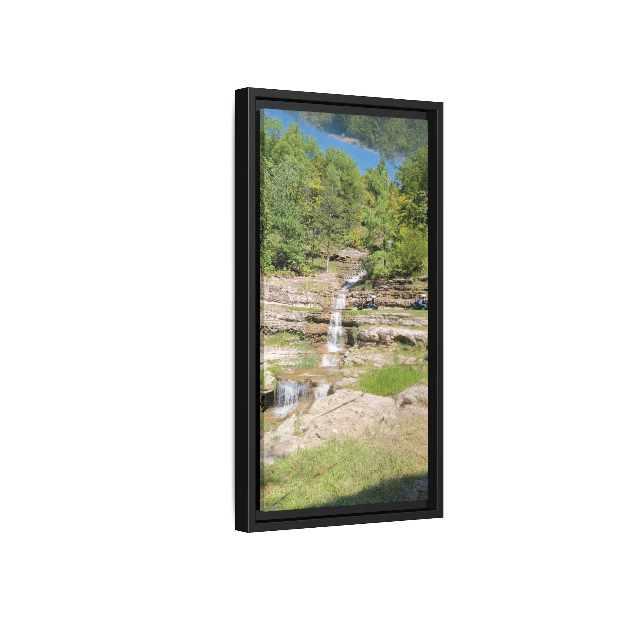 Waterfall Landscape Ozark Missouri Matte Canvas Framed Print