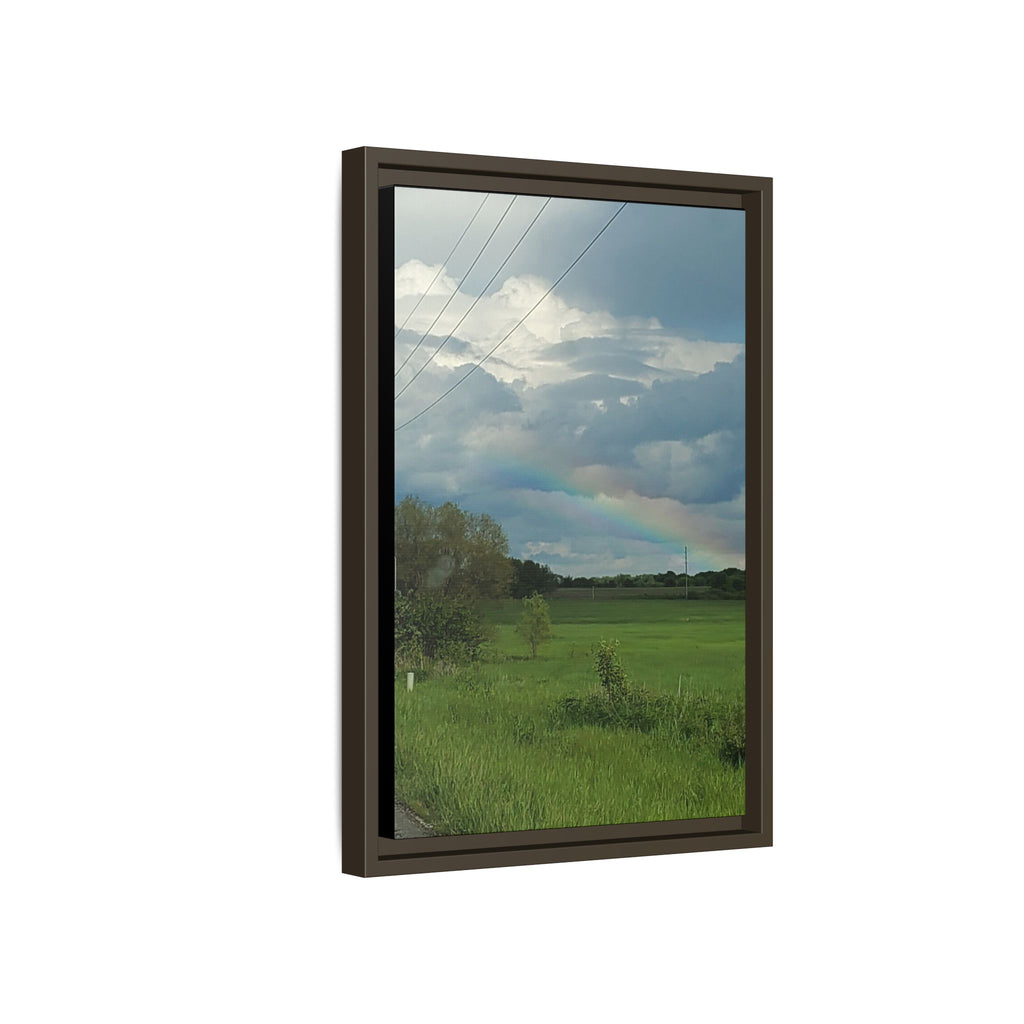 Rainbow Over Countryside Matte Canvas Framed