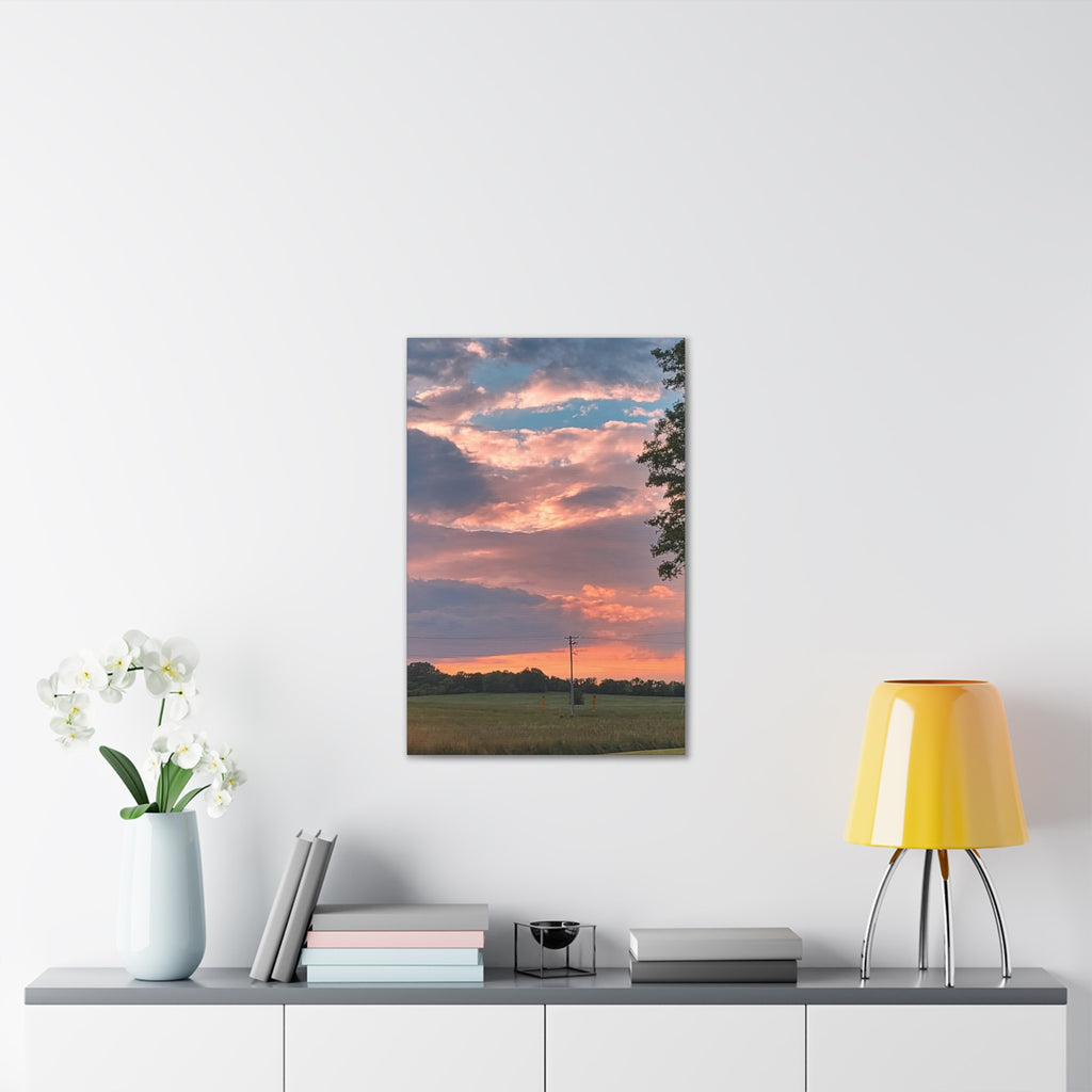 Pink Sunset Sky Canvas