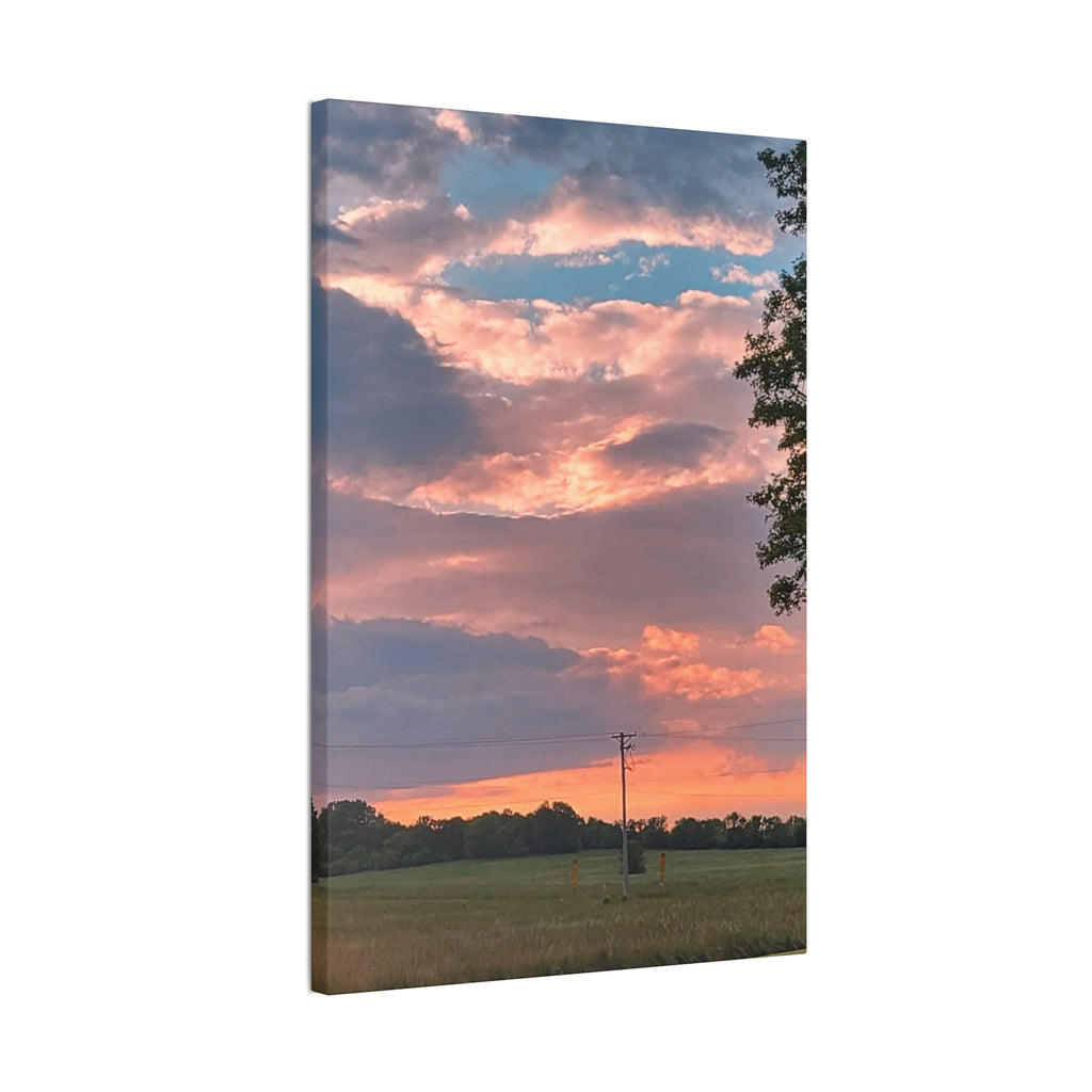 Pink Sunset Sky Canvas
