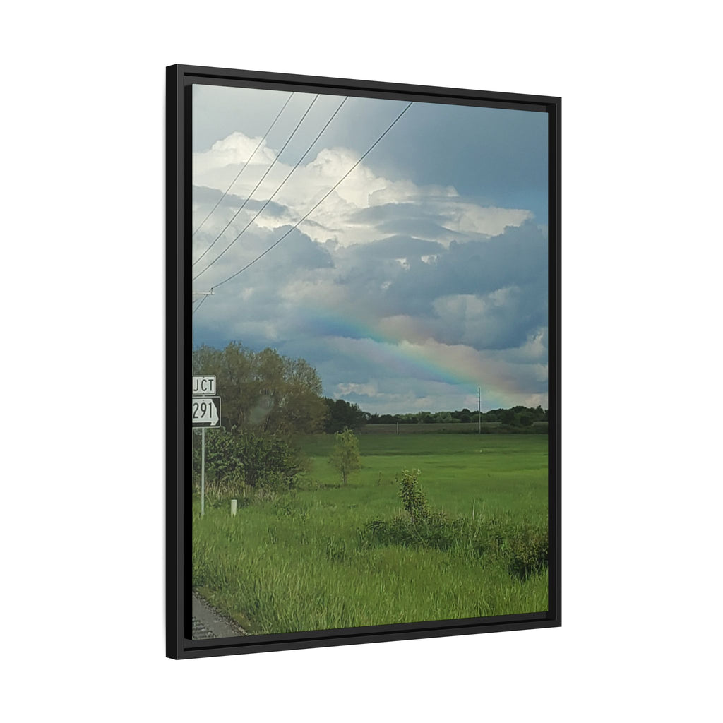 Rainbow Over Countryside Matte Canvas Framed
