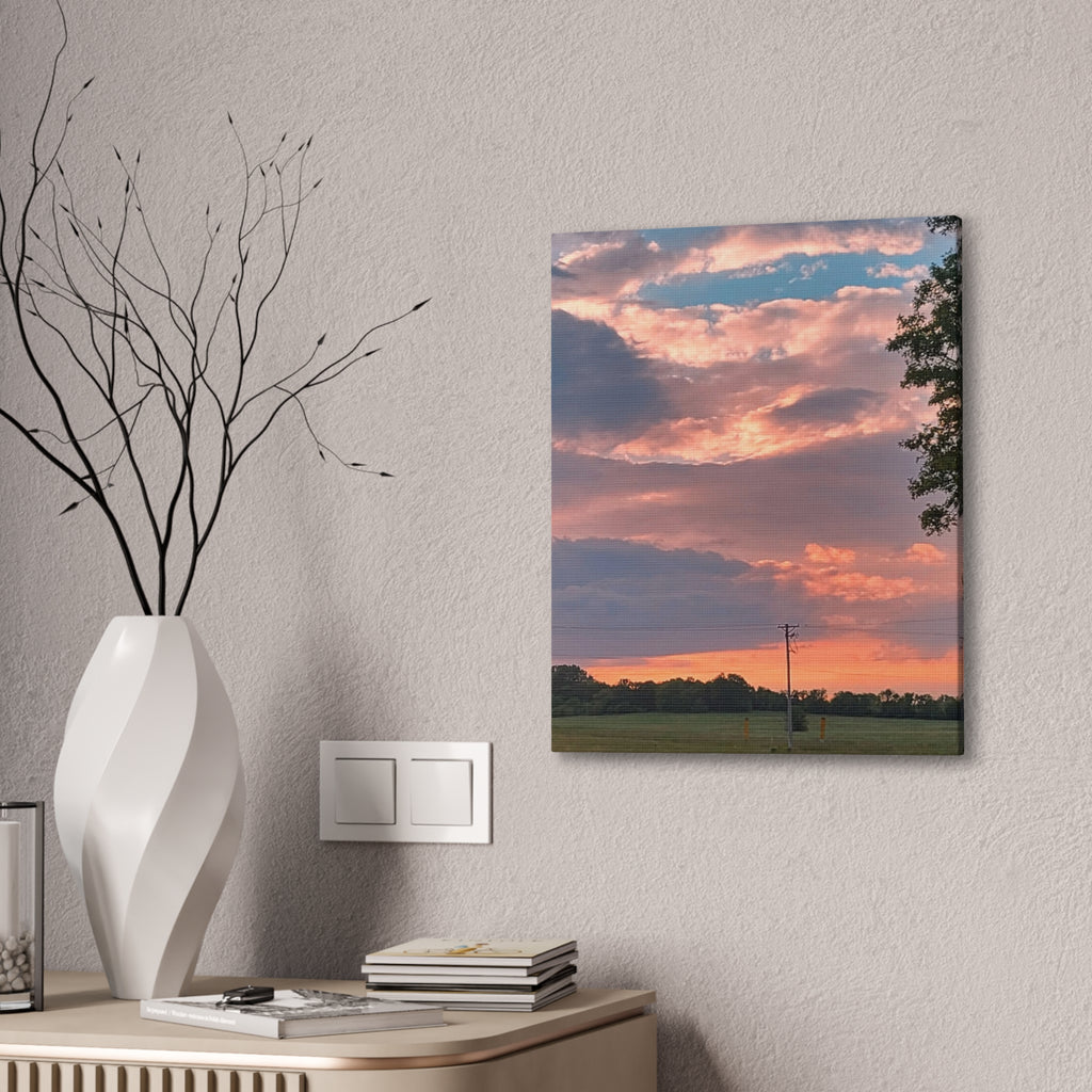 Pink Sunset Sky Canvas