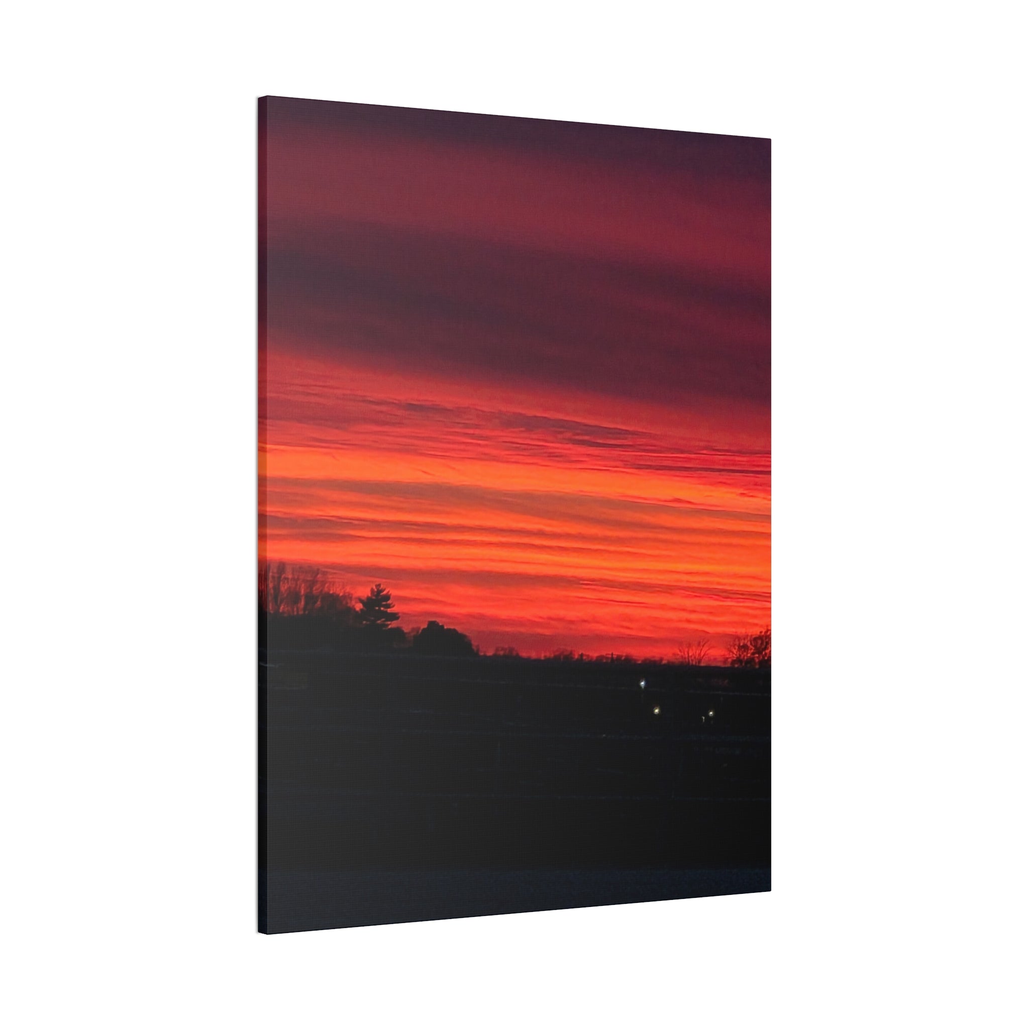 Sunset Sky Canvas Red Orange Horizon Wall Art