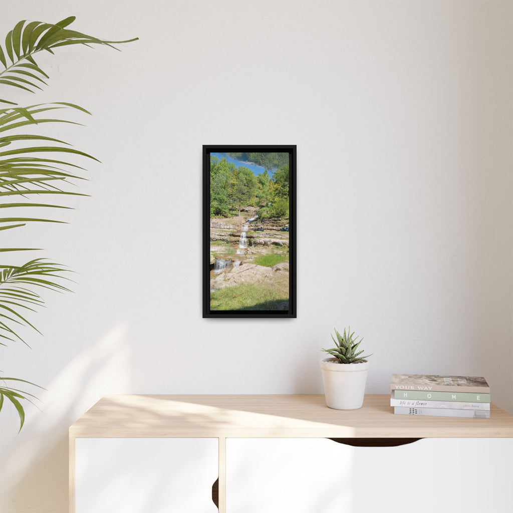 Waterfall Landscape Ozark Missouri Matte Canvas Framed Print