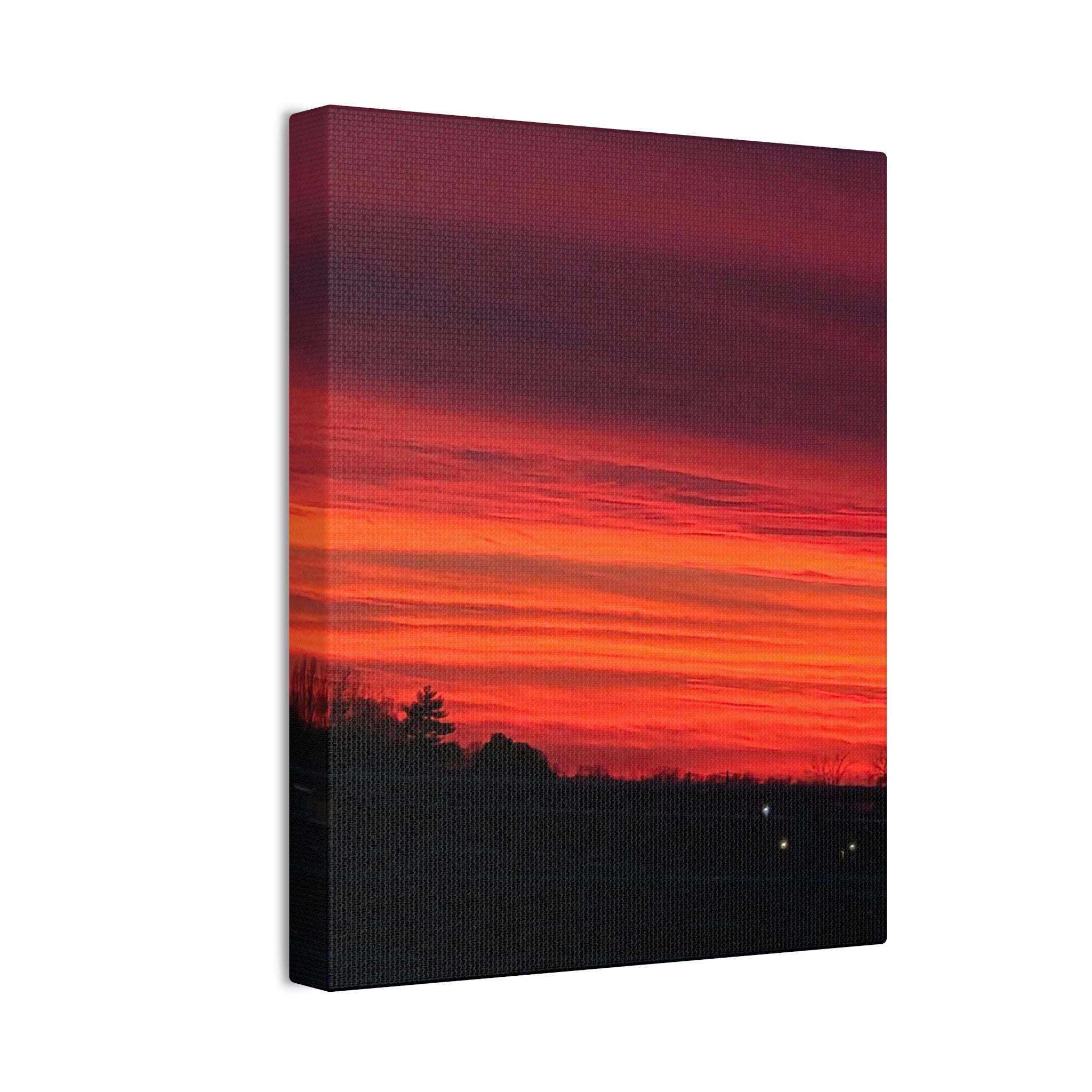 Sunset Sky Canvas Red Orange Horizon Wall Art